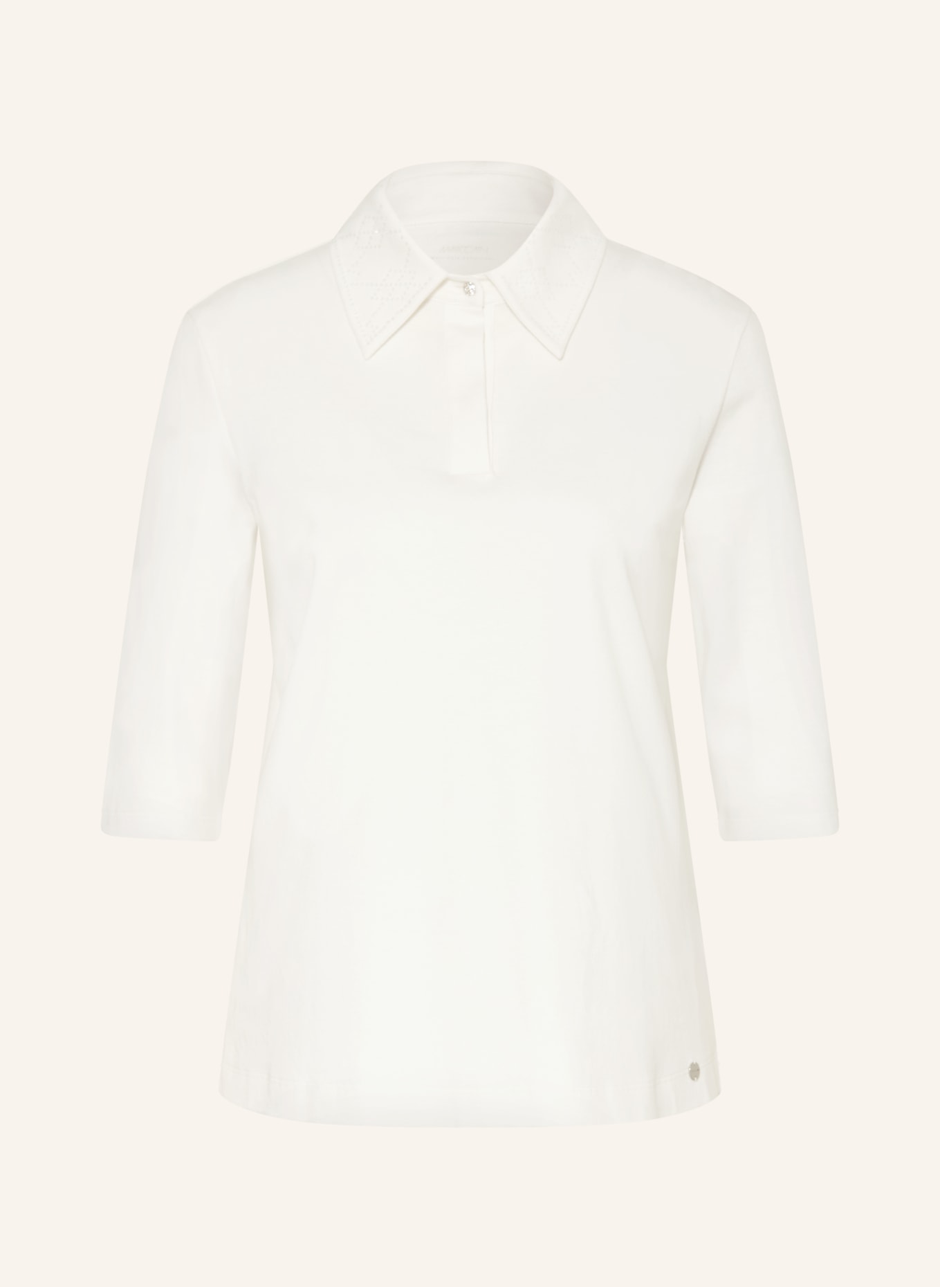 MARC CAIN Polo en jersey à manches 3/4 et strass: 110 off