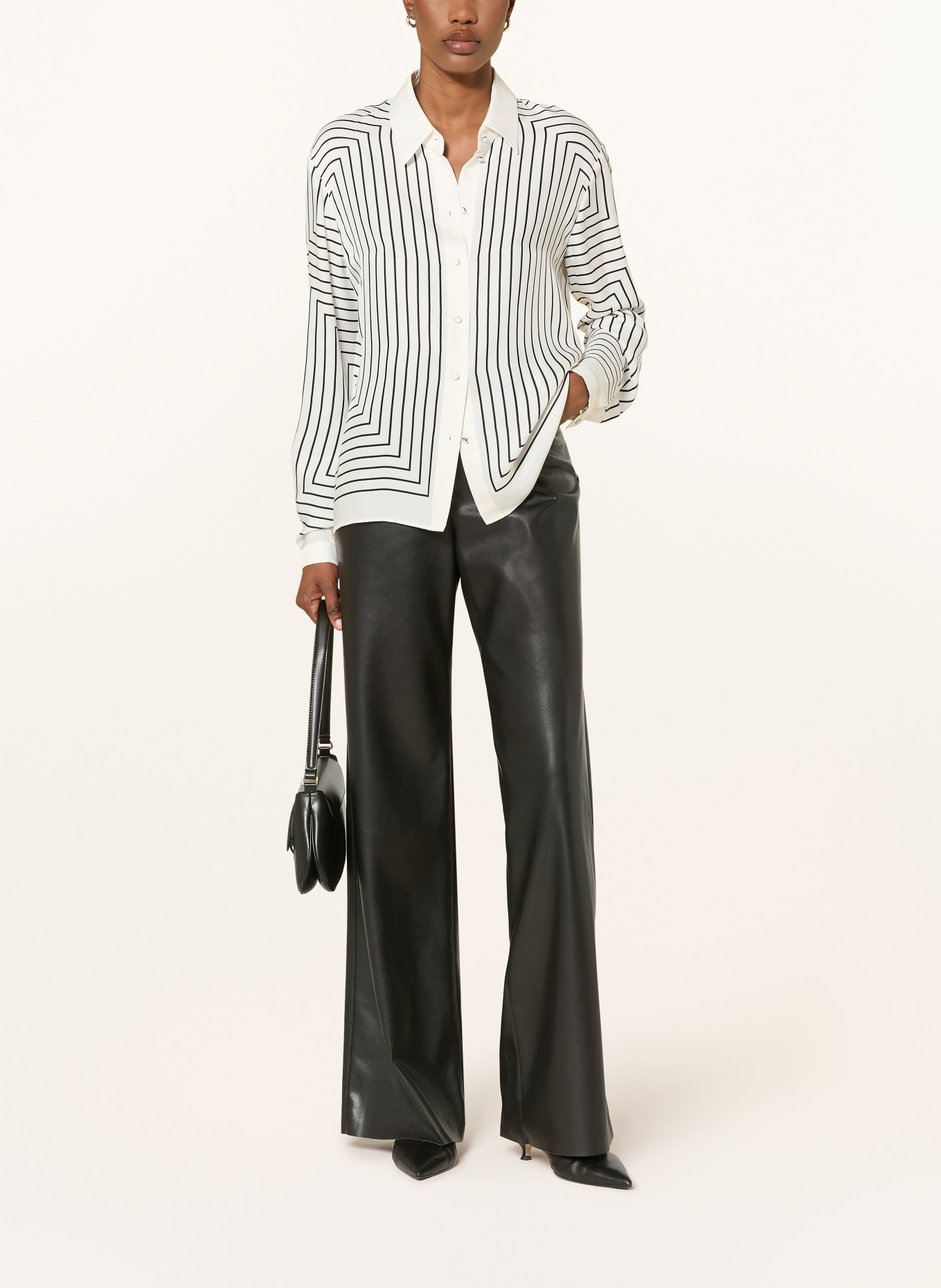 MARC CAIN Bluzka z jedwabiem: 190 white and black