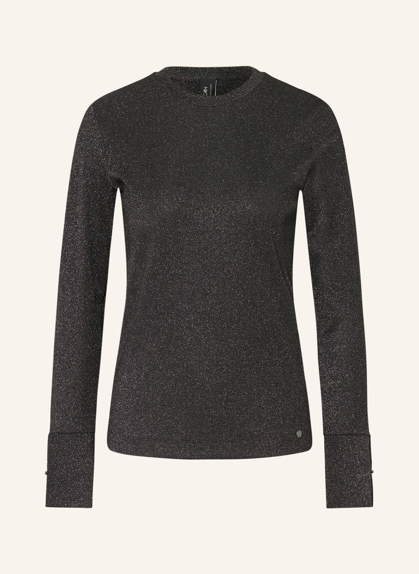 MARC CAIN Longsleeve mit Glitzergarn: 900 black new