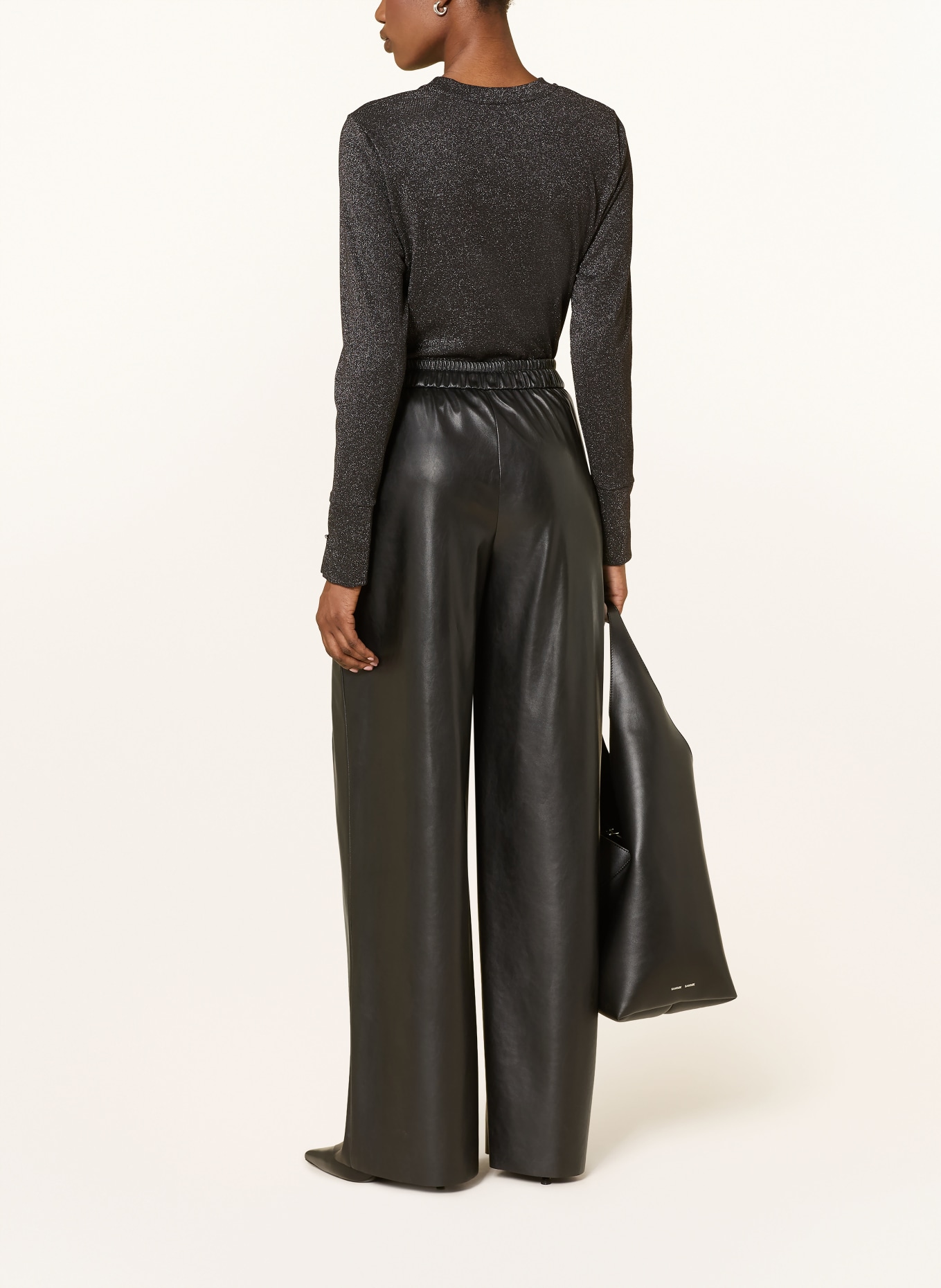 MARC CAIN Longsleeve mit Glitzergarn: 900 black new