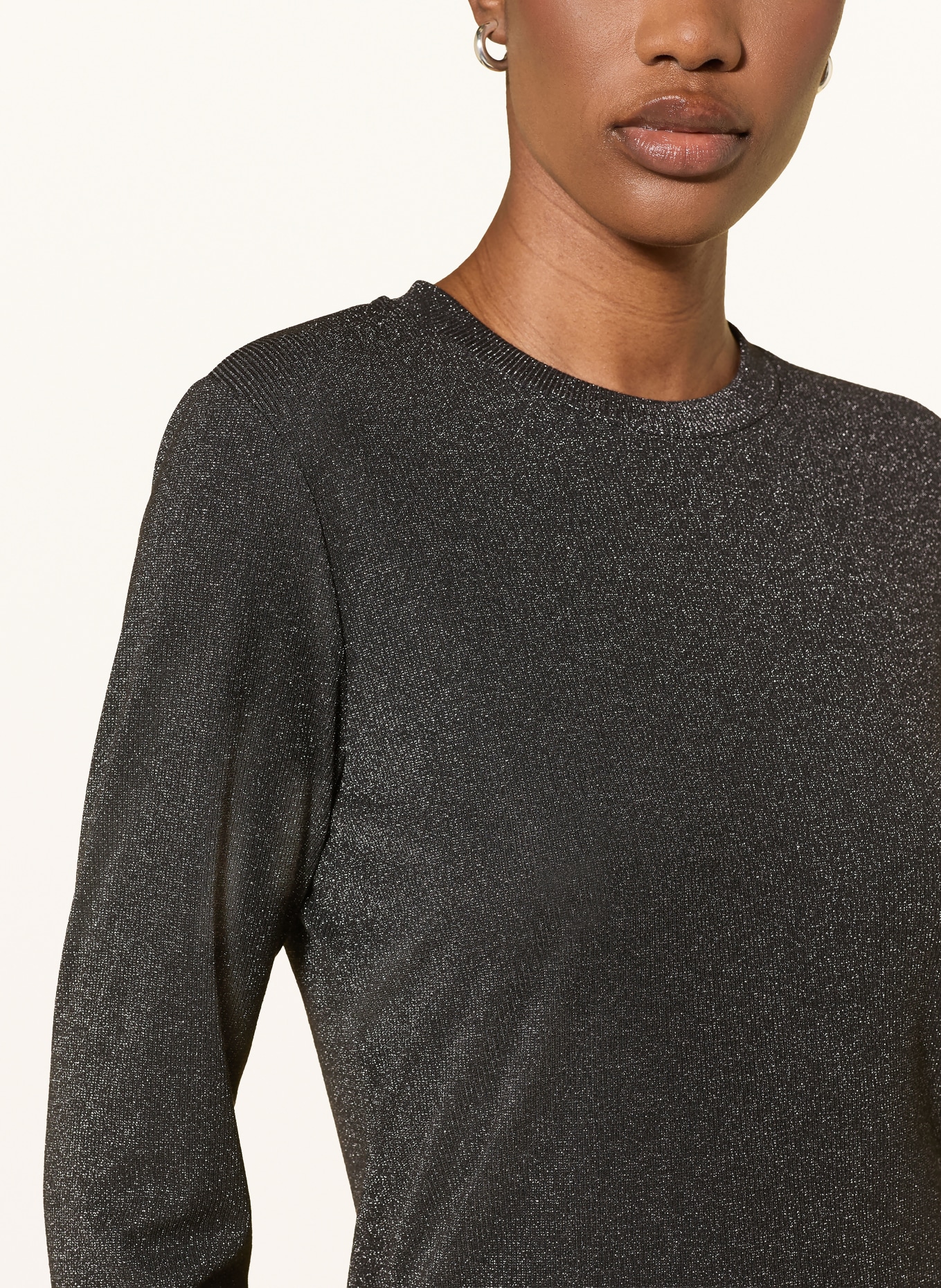 MARC CAIN Longsleeve mit Glitzergarn: 900 black new