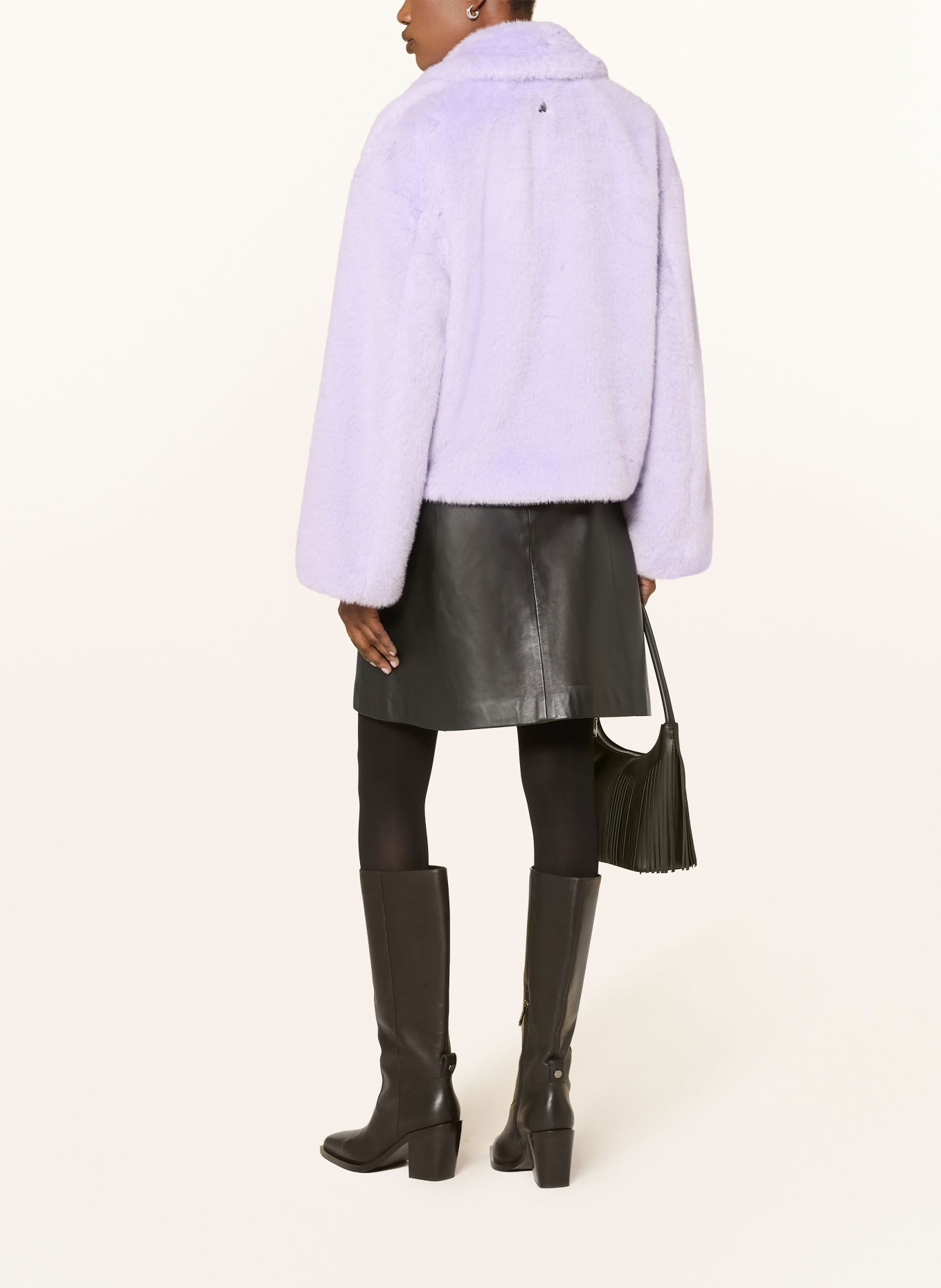 MARC CAIN Jupe en cuir cloutée: 900 black new