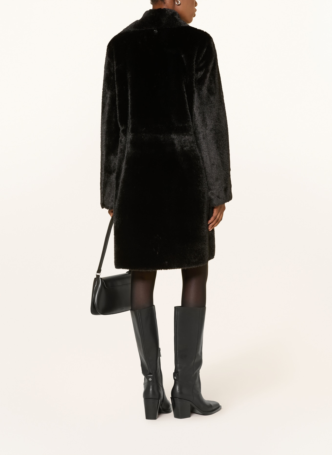MARC CAIN Faux fur coat: 900 black new