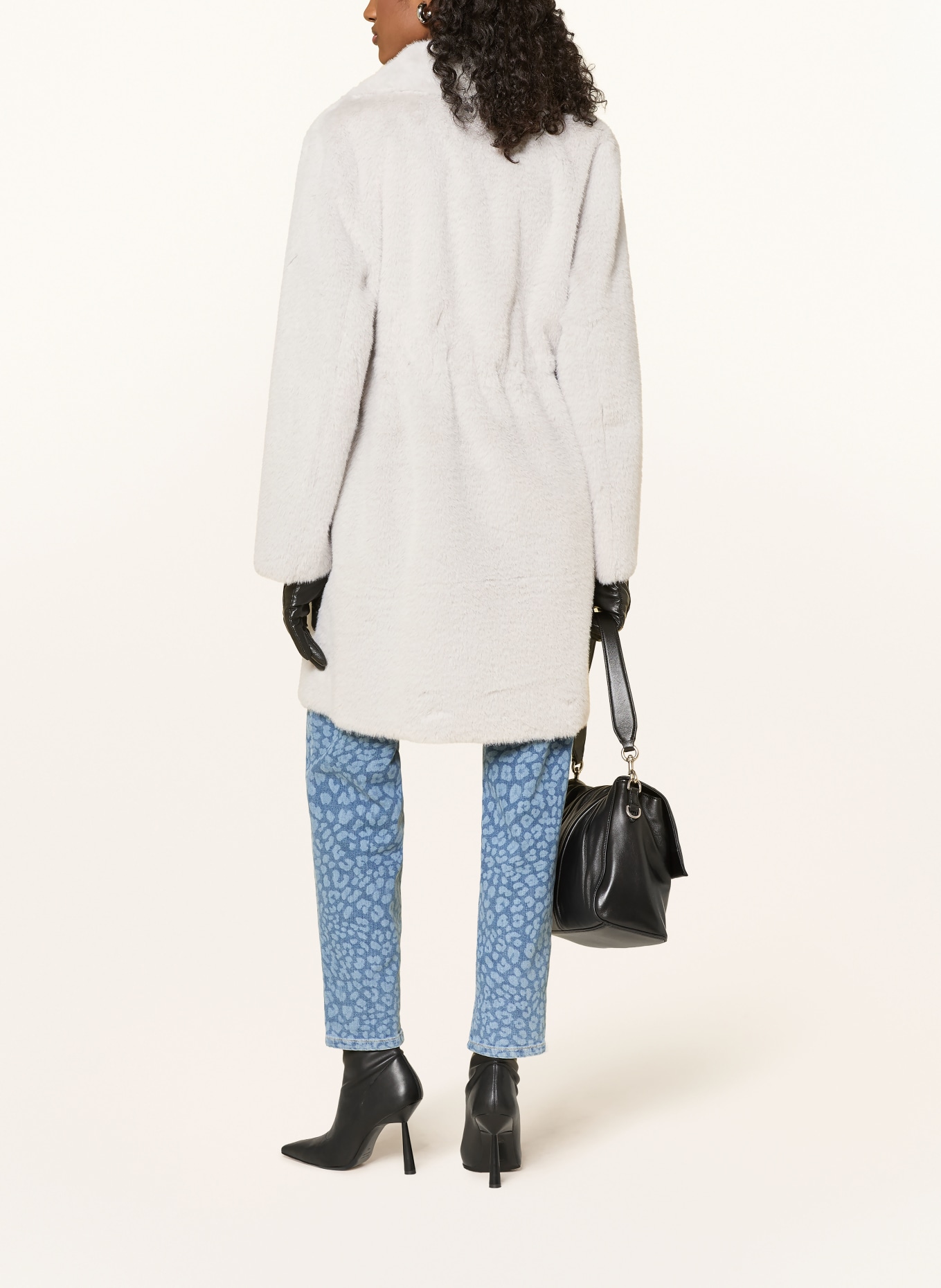 MARC CAIN Faux fur coat: 812 vapor blue