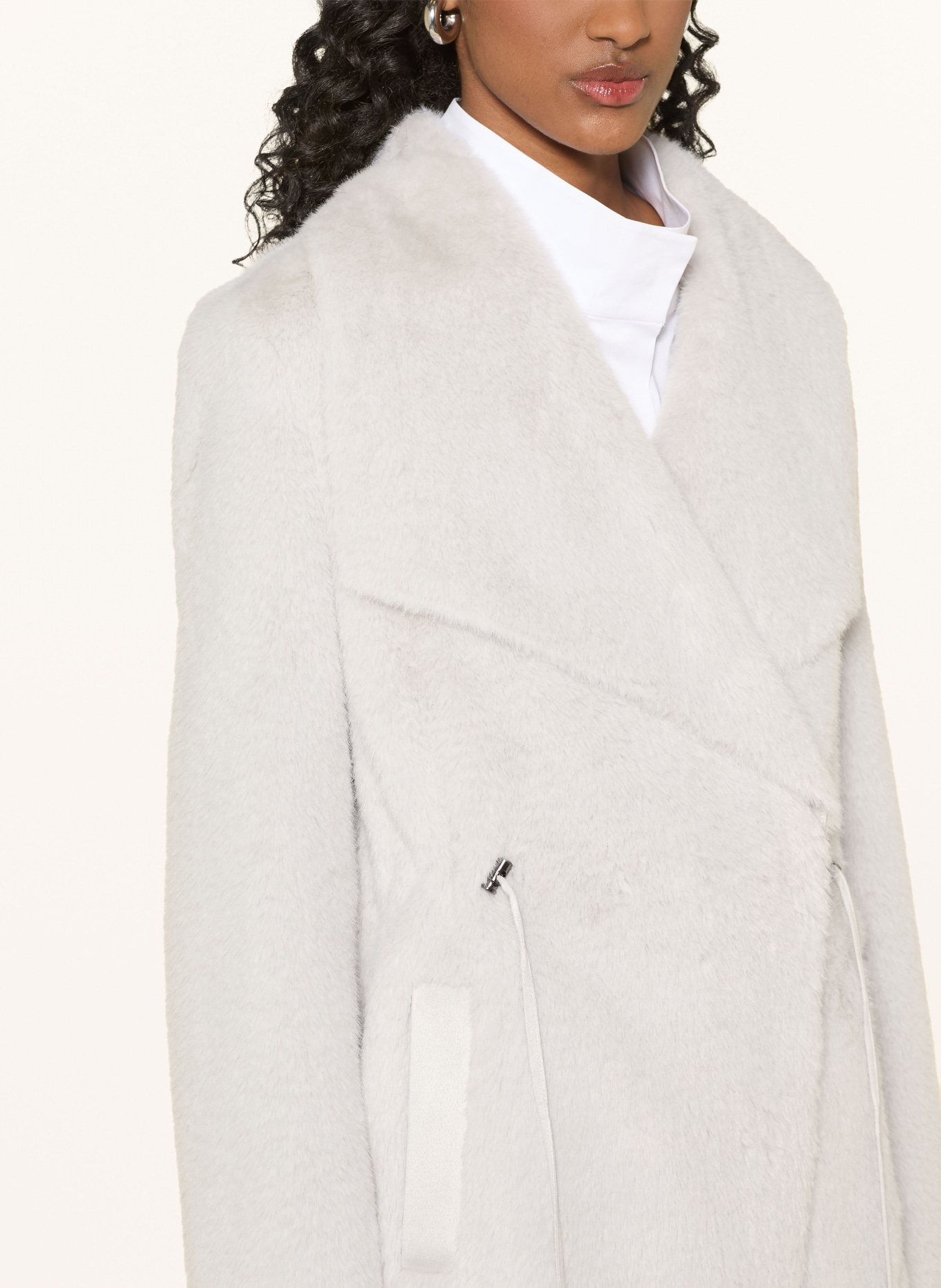MARC CAIN Faux fur coat: 812 vapor blue