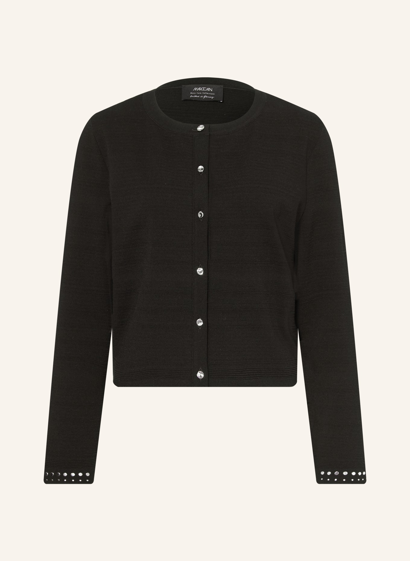 MARC CAIN Strickjacke mit Nieten: 900 black new