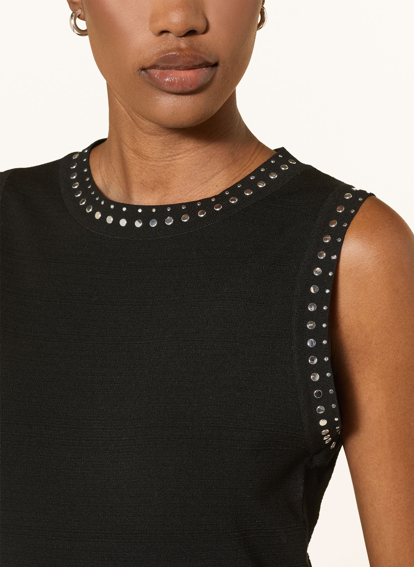 MARC CAIN Knit top with studs: 900 black new