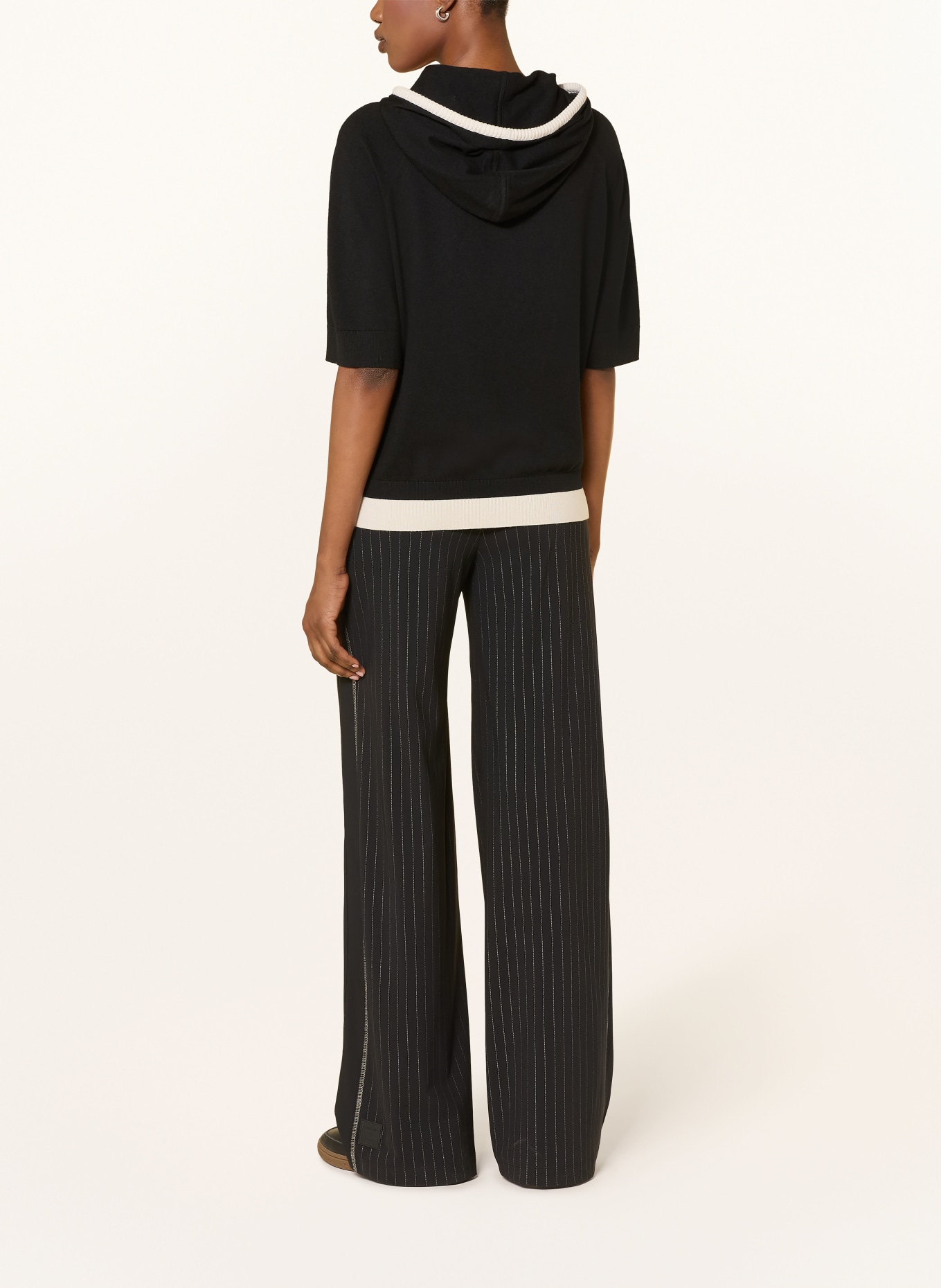 MARC CAIN Bluza z kapturem z dzianiny: 900 black new
