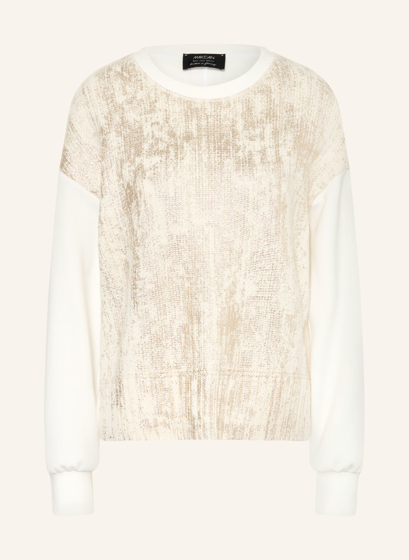 MARC CAIN Pullover im Materialmix: 414 champagne gold