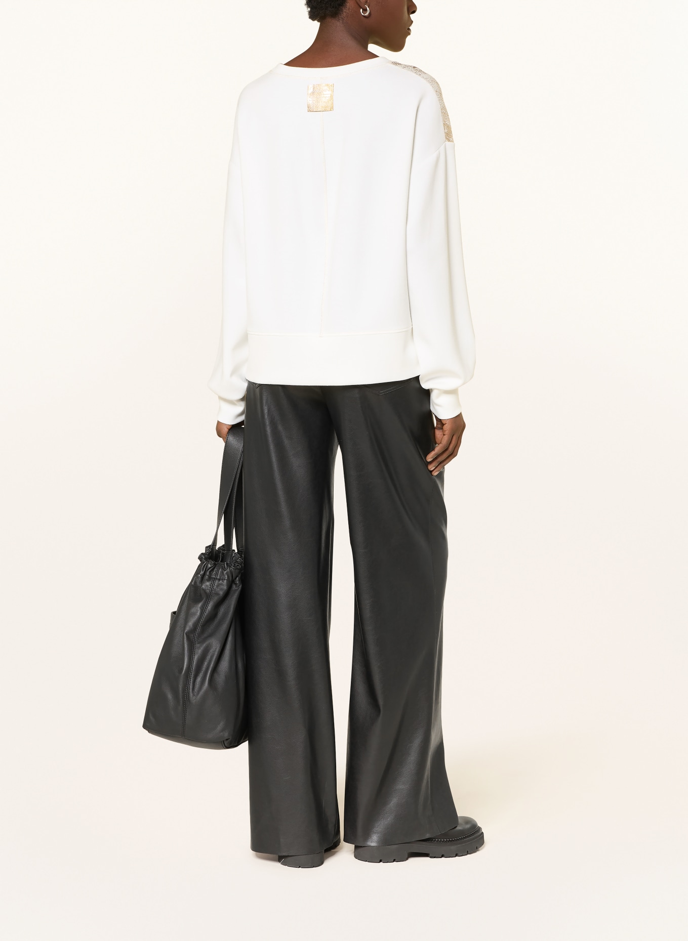 MARC CAIN Pullover im Materialmix: 414 champagne gold