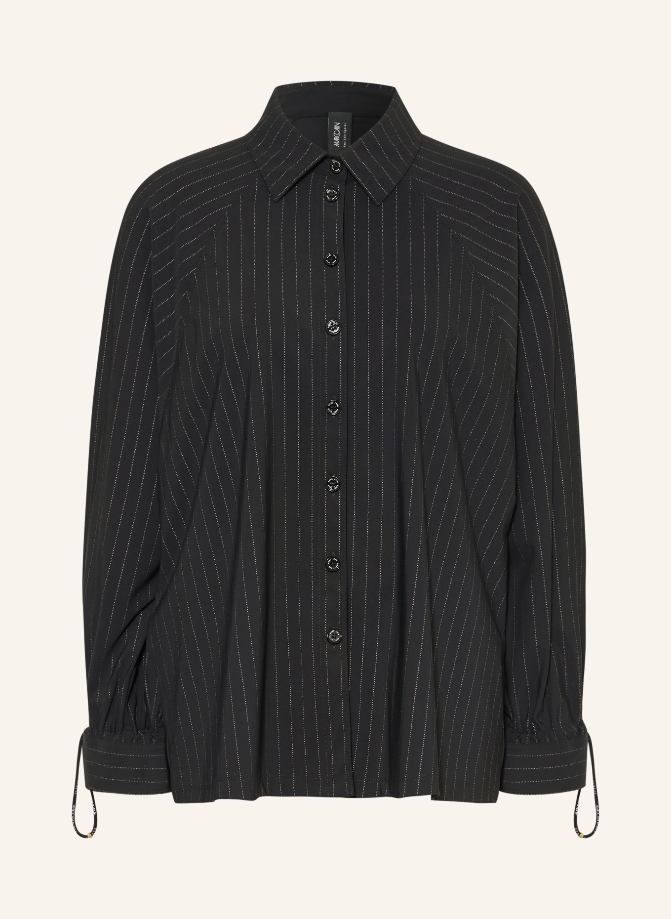 MARC CAIN Oversized-Hemdbluse: 982 black and smoke