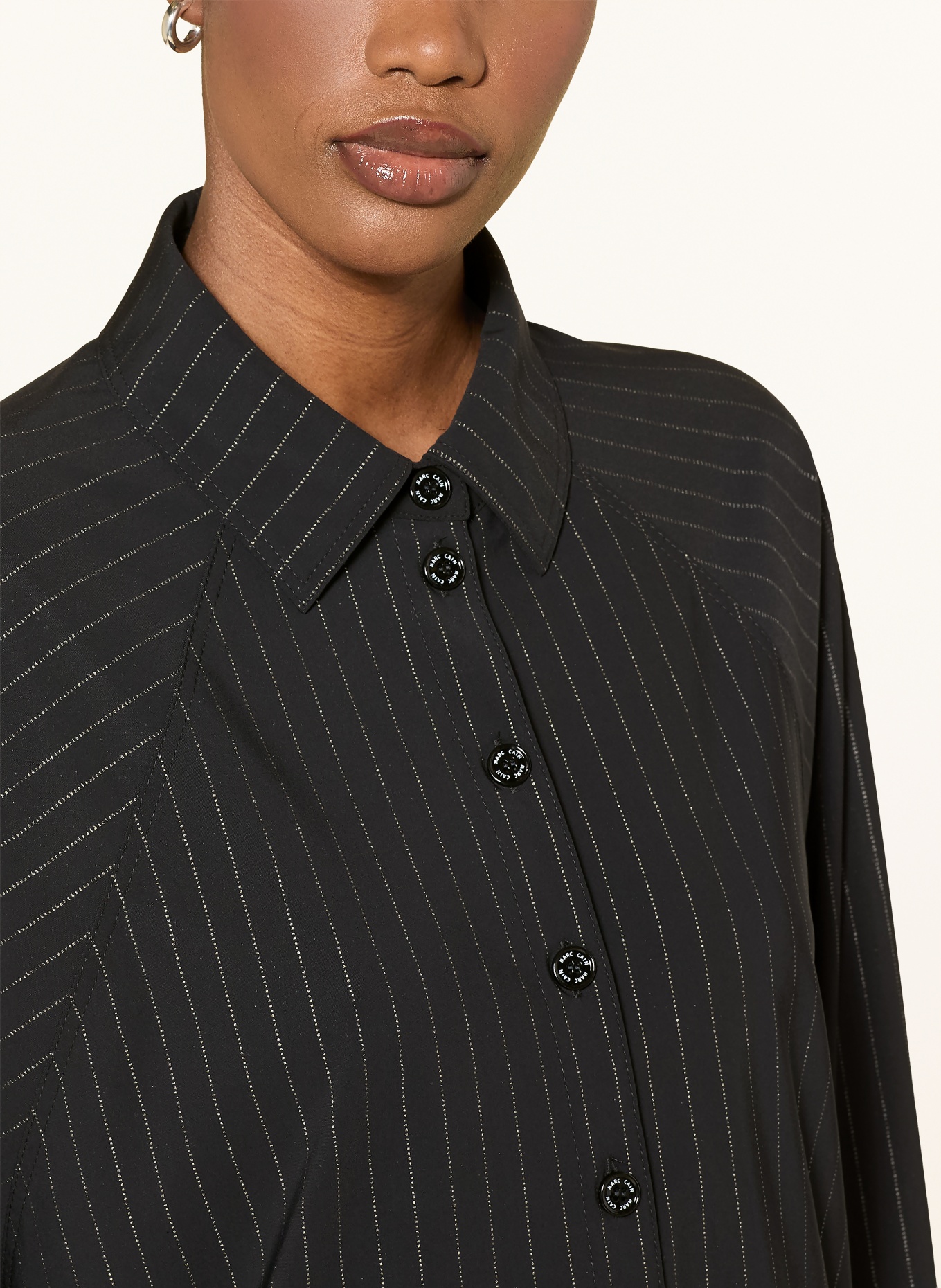 MARC CAIN Oversized-Hemdbluse: 982 black and smoke