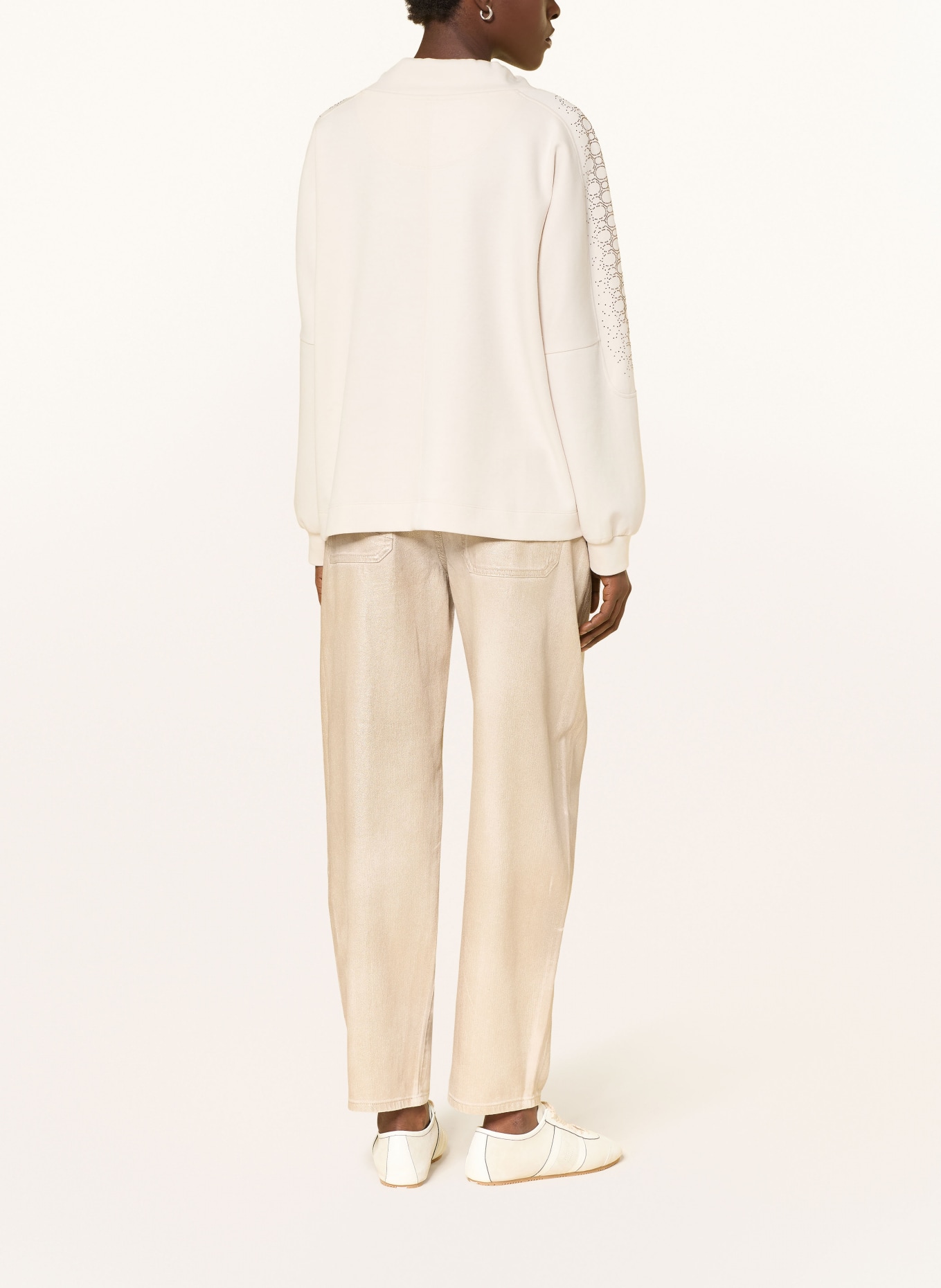 MARC CAIN Sweatshirt mit Schmucksteinen: 182 smoke