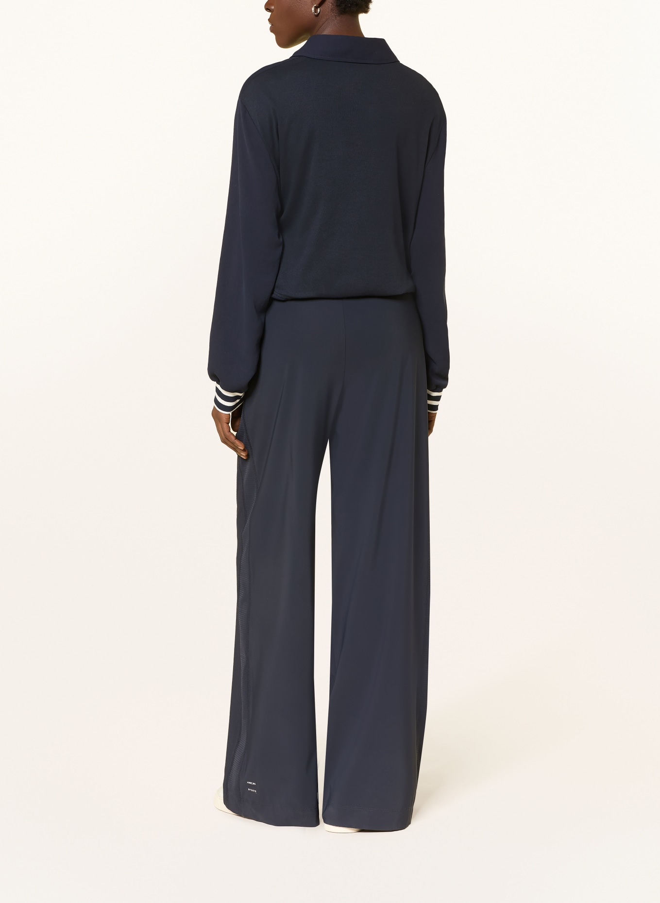 MARC CAIN Spodnie typu marlene z paskami z galonu: 394 navy