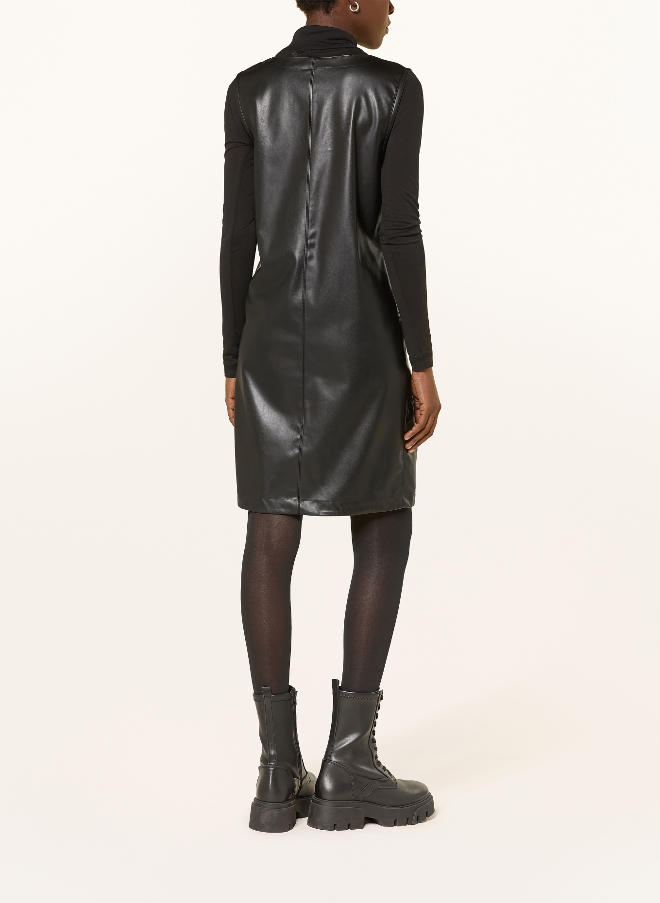 MARC CAIN Klänning i läderlook: 900 black new