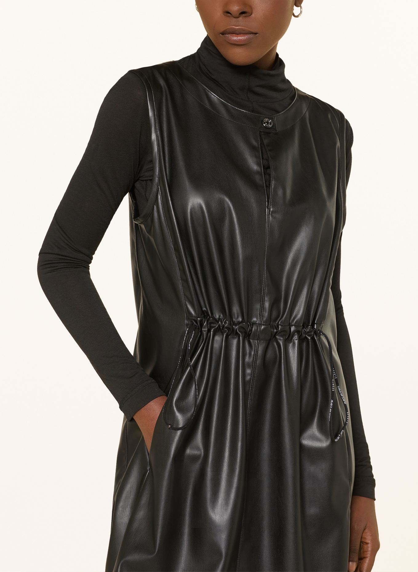 MARC CAIN Klänning i läderlook: 900 black new