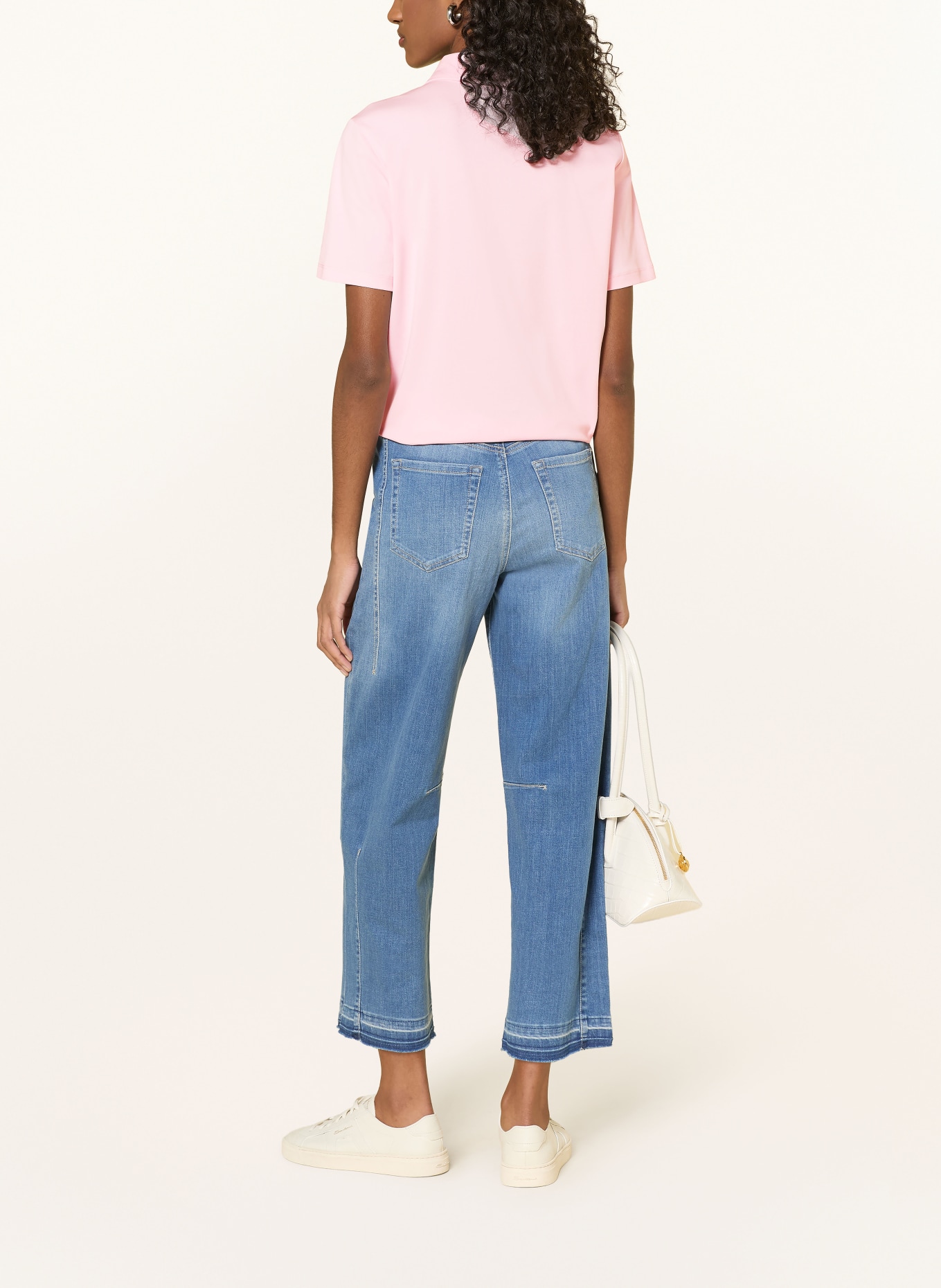 MARC CAIN Jersey polo shirt: 208 chalk pink