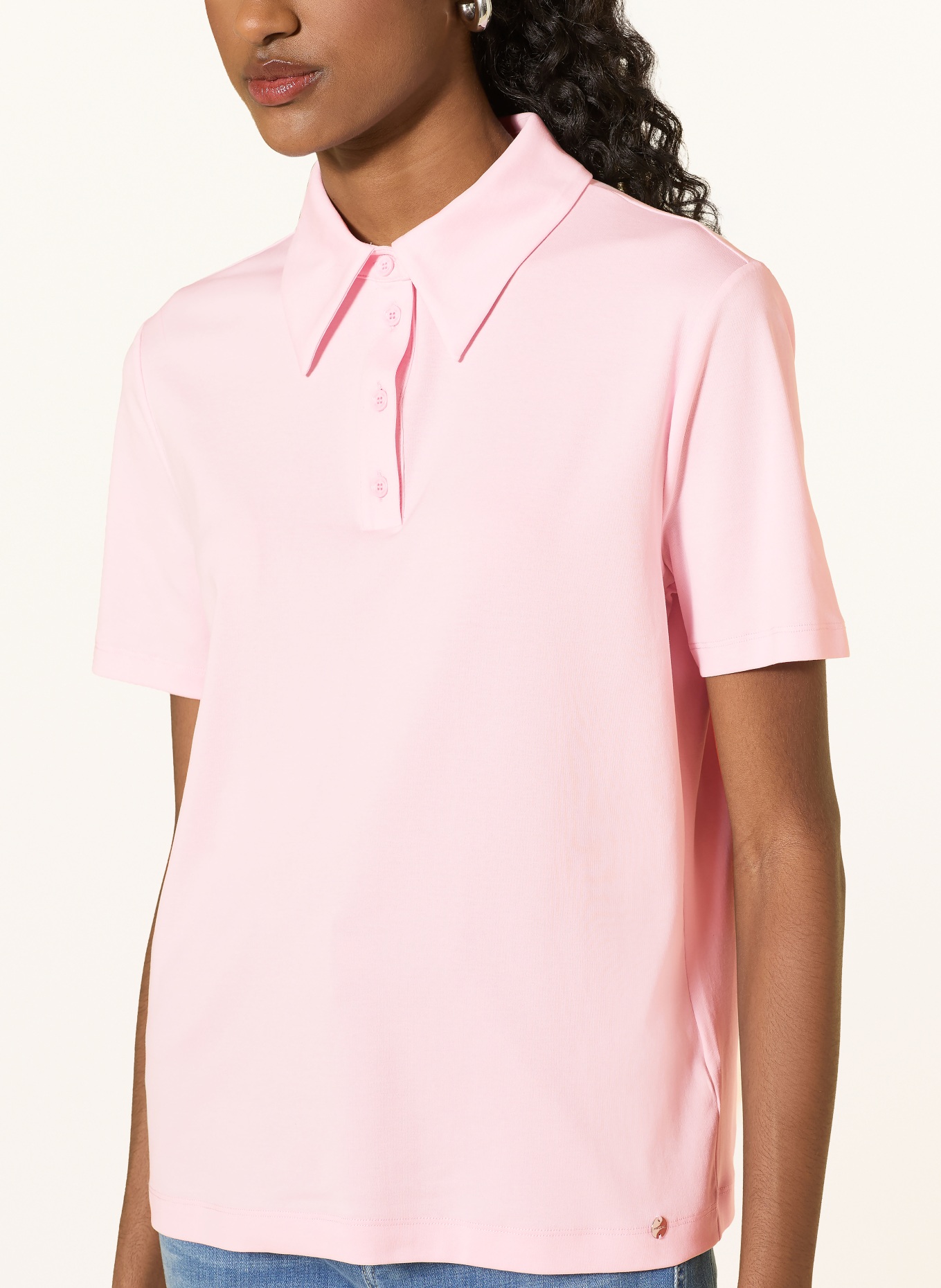 MARC CAIN Jersey polo shirt: 208 chalk pink