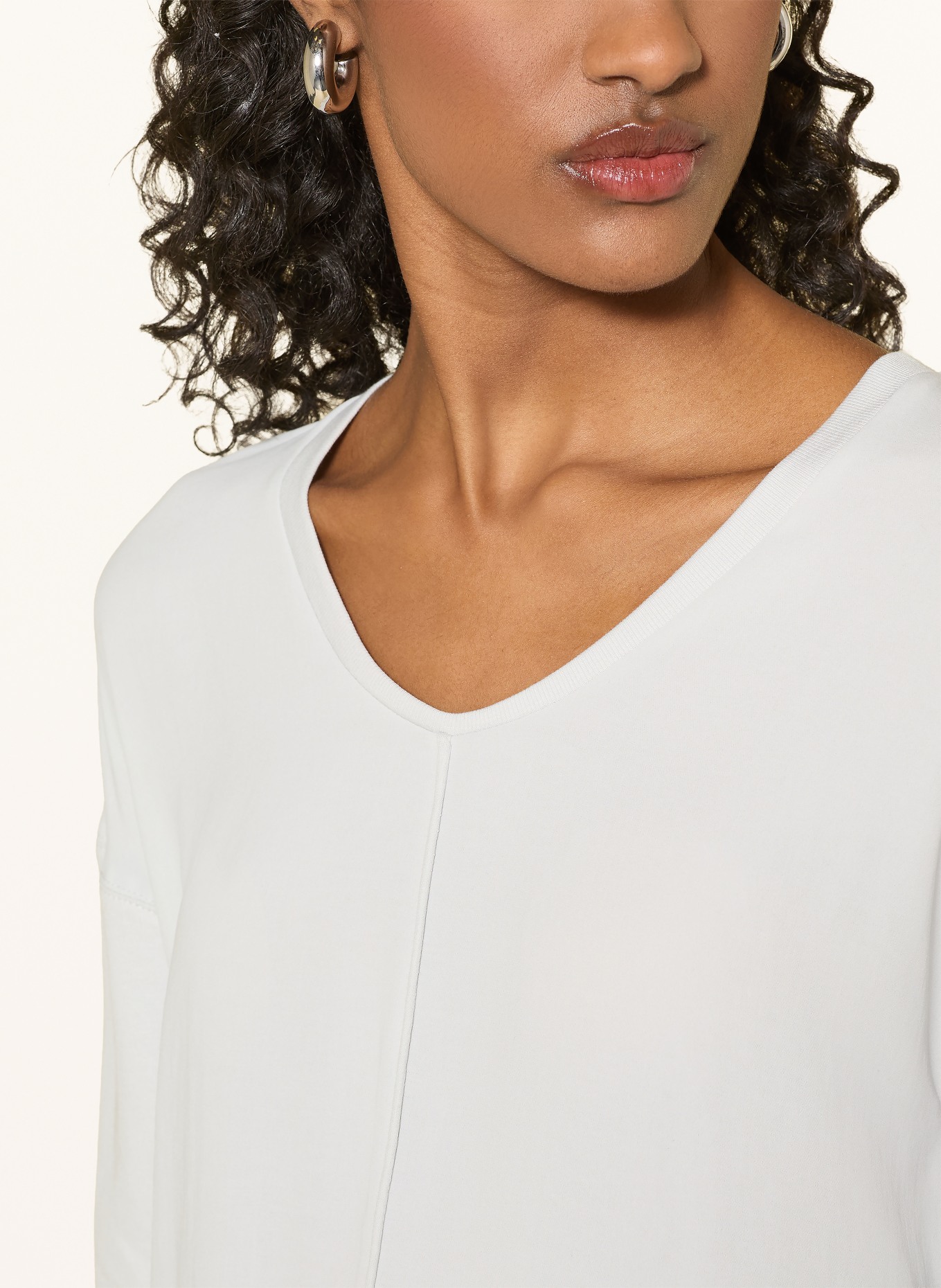 MARC CAIN Bluse i blandet materiale med 3/4-ærmer: 812 vapor blue