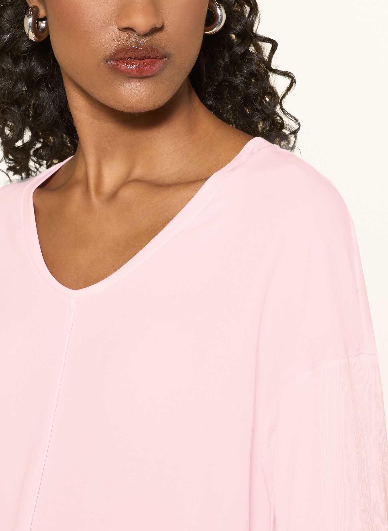 MARC CAIN Bluse i blandet materiale med 3/4-ærmer: 208 chalk pink