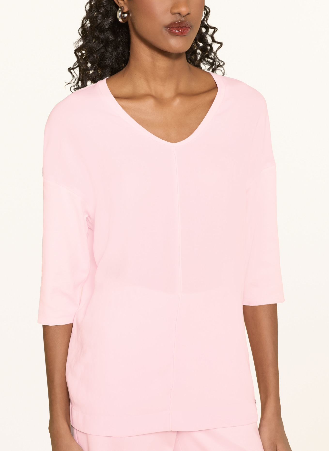 MARC CAIN Bluse i blandet materiale med 3/4-ærmer: 208 chalk pink