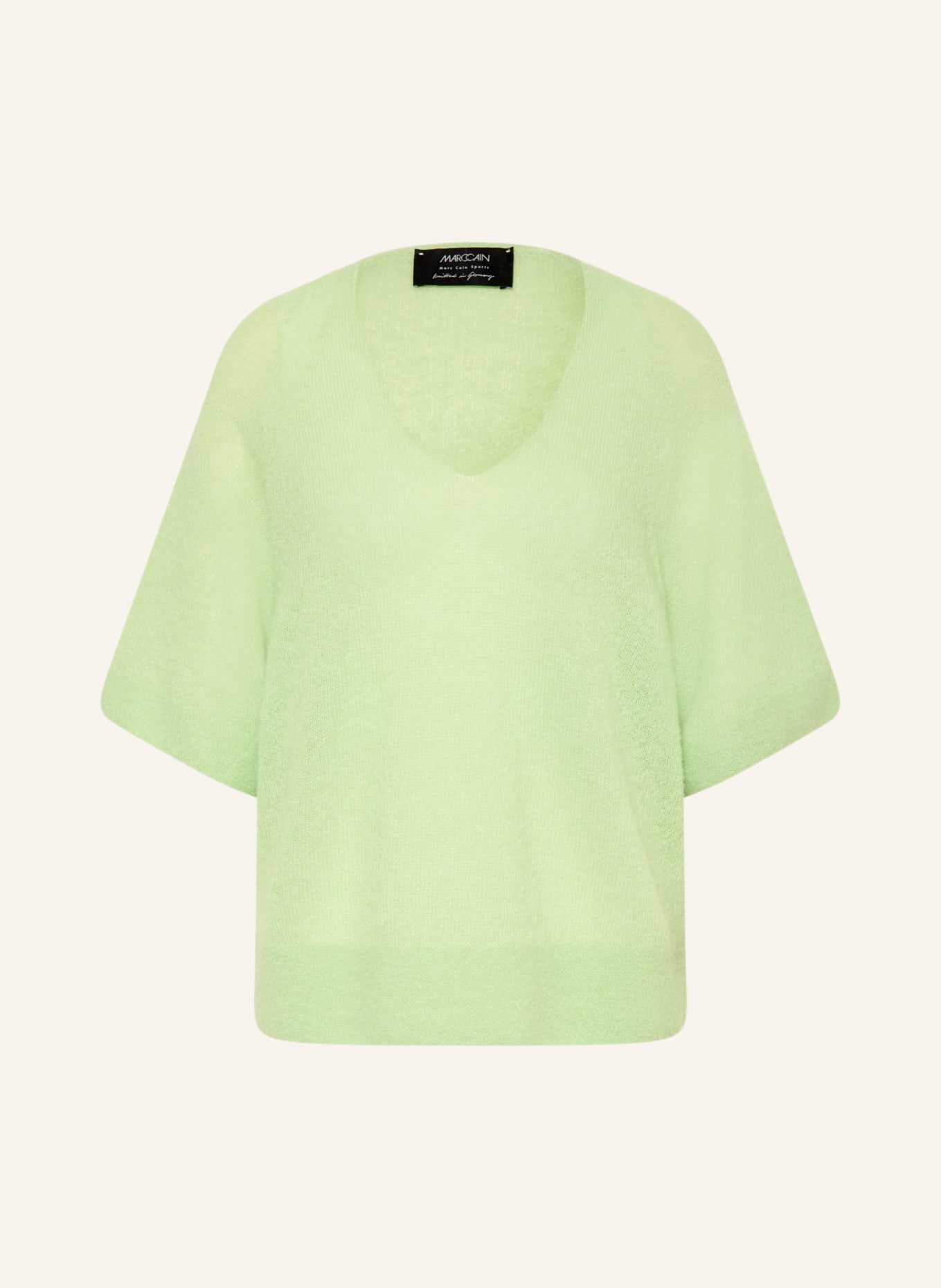 MARC CAIN Strickshirt mit Alpaka und Mohair: 530 patina green