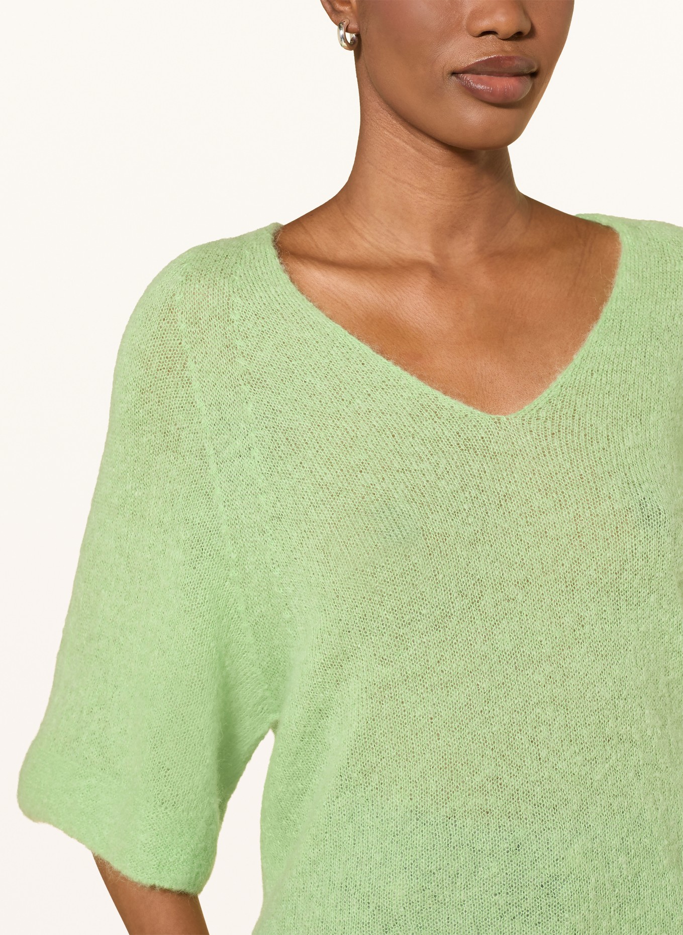 MARC CAIN Strickshirt mit Alpaka und Mohair: 530 patina green