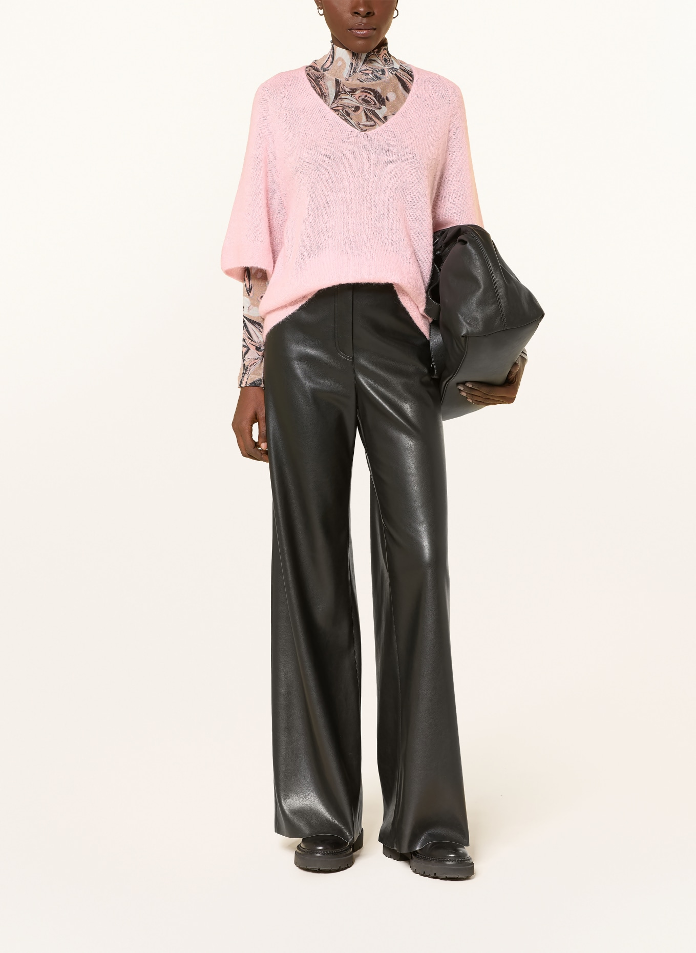 MARC CAIN Strickshirt mit Alpaka und Mohair: 208 chalk pink