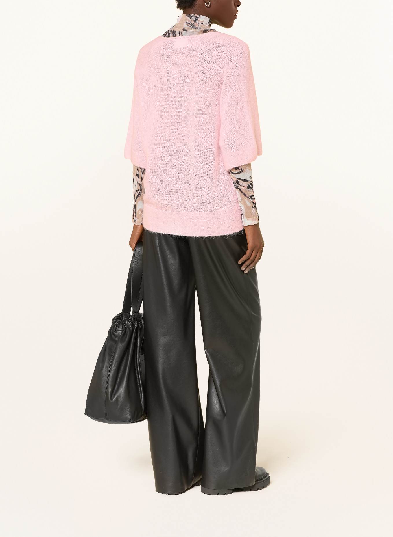 MARC CAIN Strickshirt mit Alpaka und Mohair: 208 chalk pink