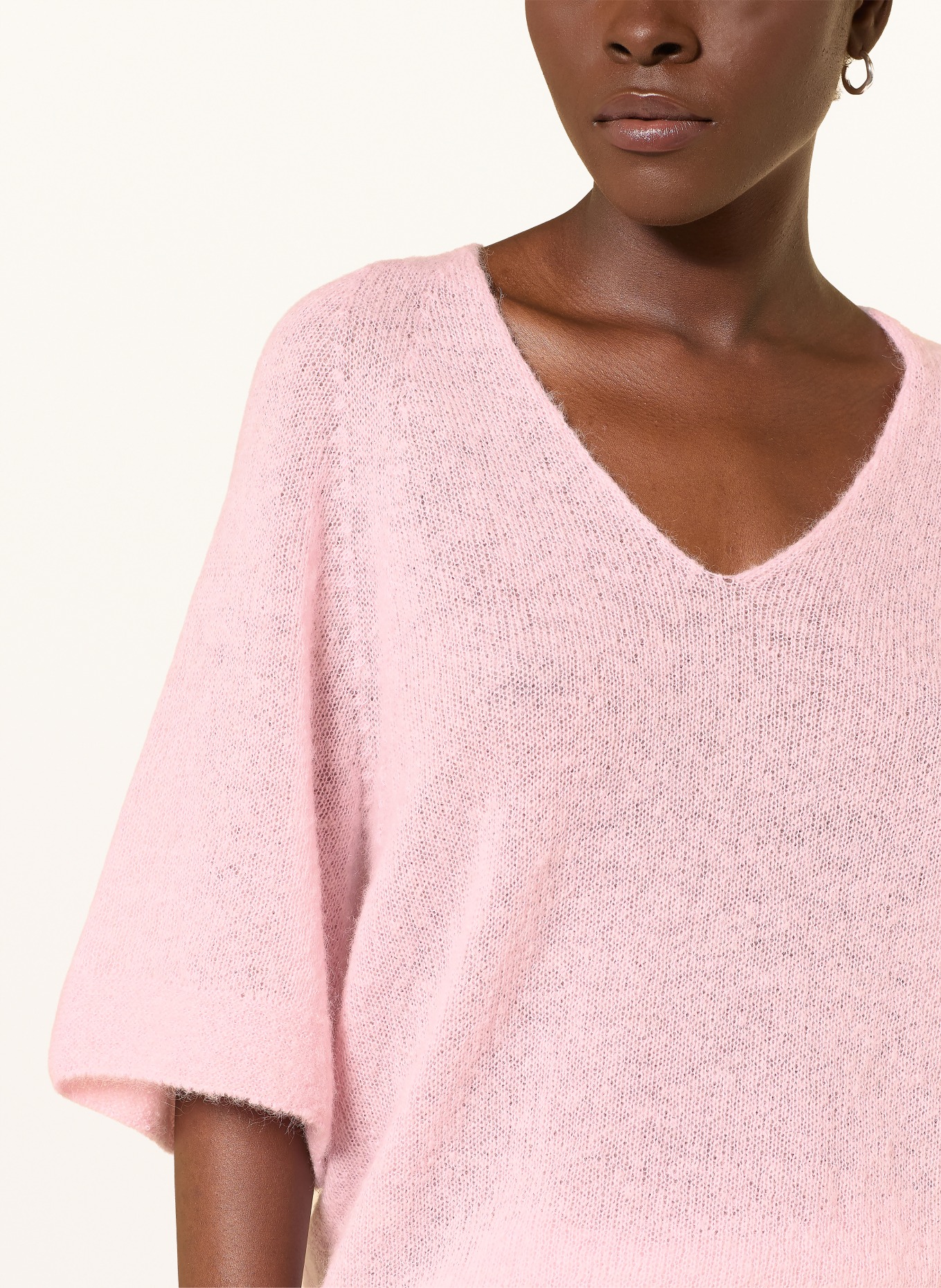 MARC CAIN Strickshirt mit Alpaka und Mohair: 208 chalk pink