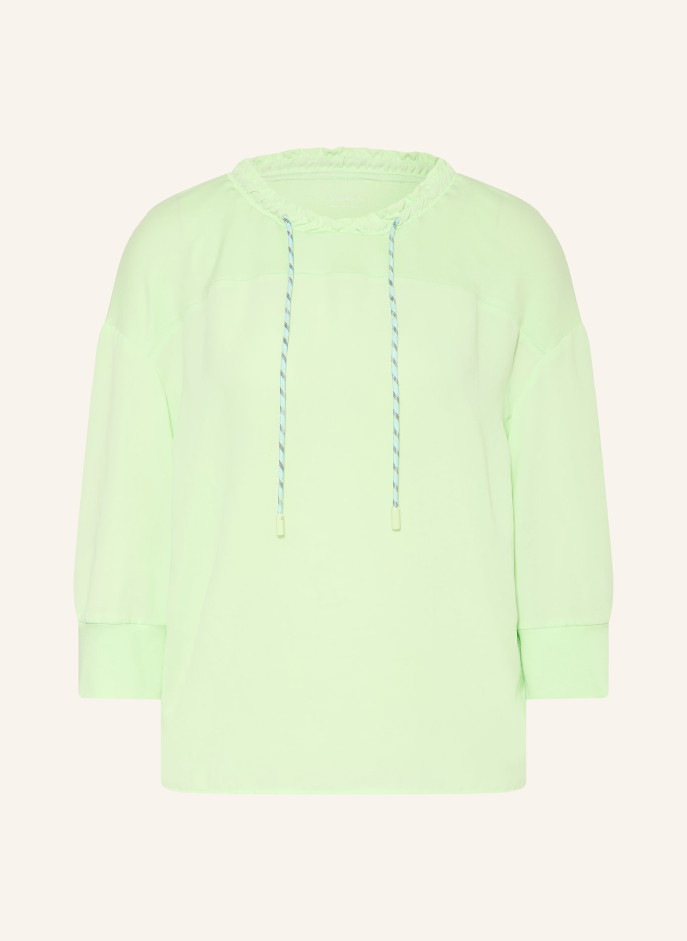 MARC CAIN Blusenshirt im Materialmix mit 3/4-Arm: 530 patina green