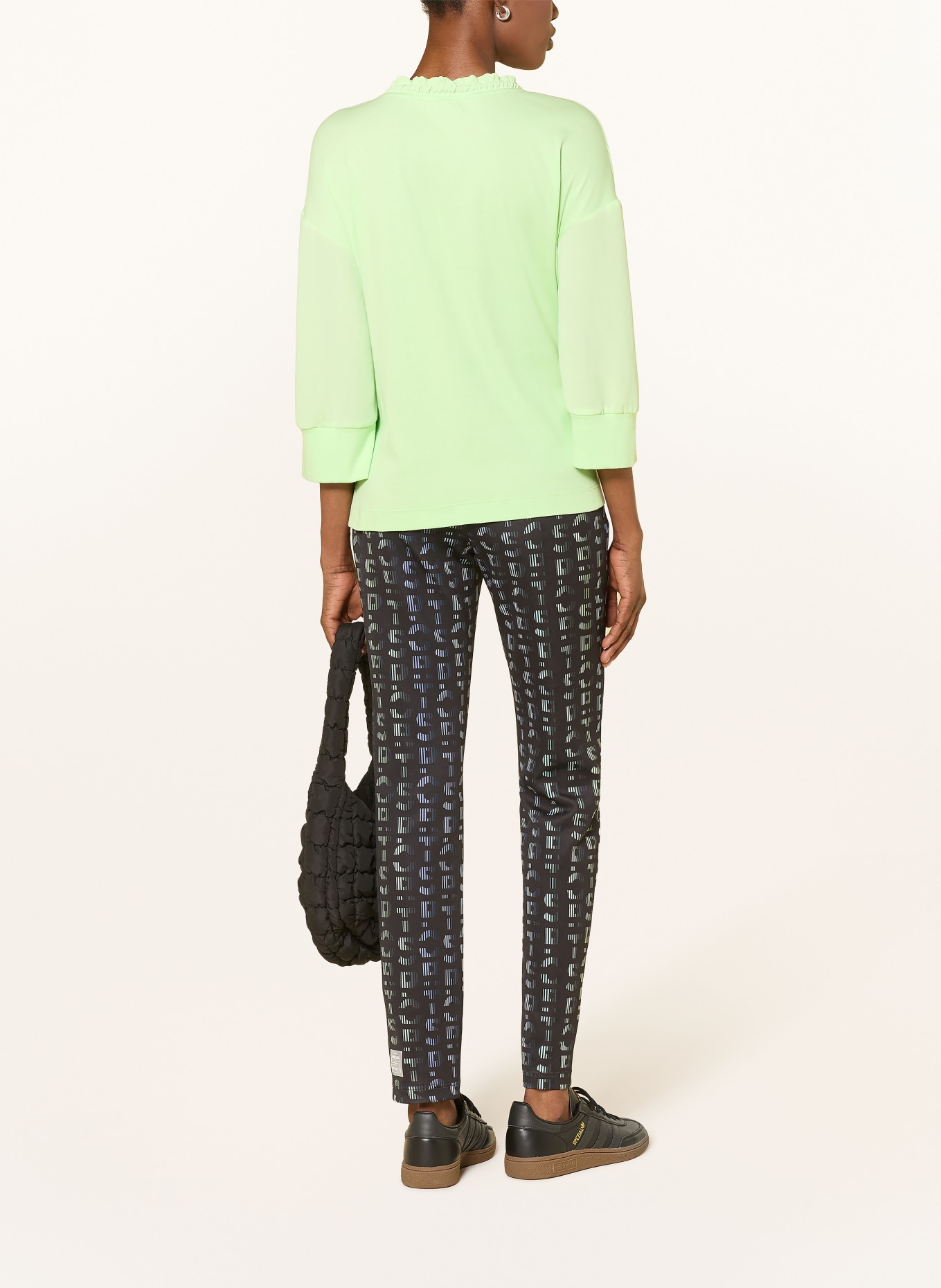 MARC CAIN Blusenshirt im Materialmix mit 3/4-Arm: 530 patina green