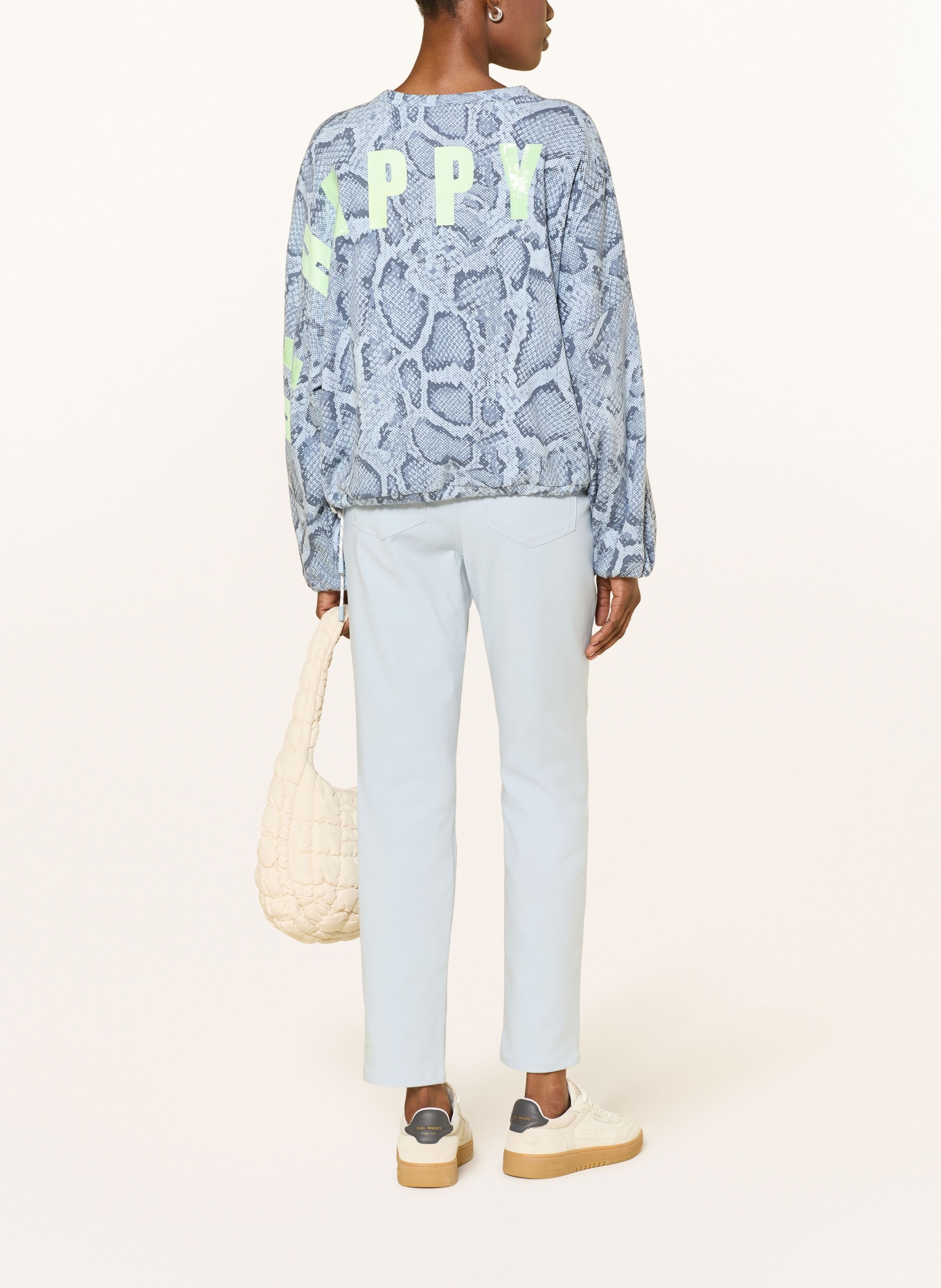 MARC CAIN Sweatshirt mit Pailletten: 318 niagara mist