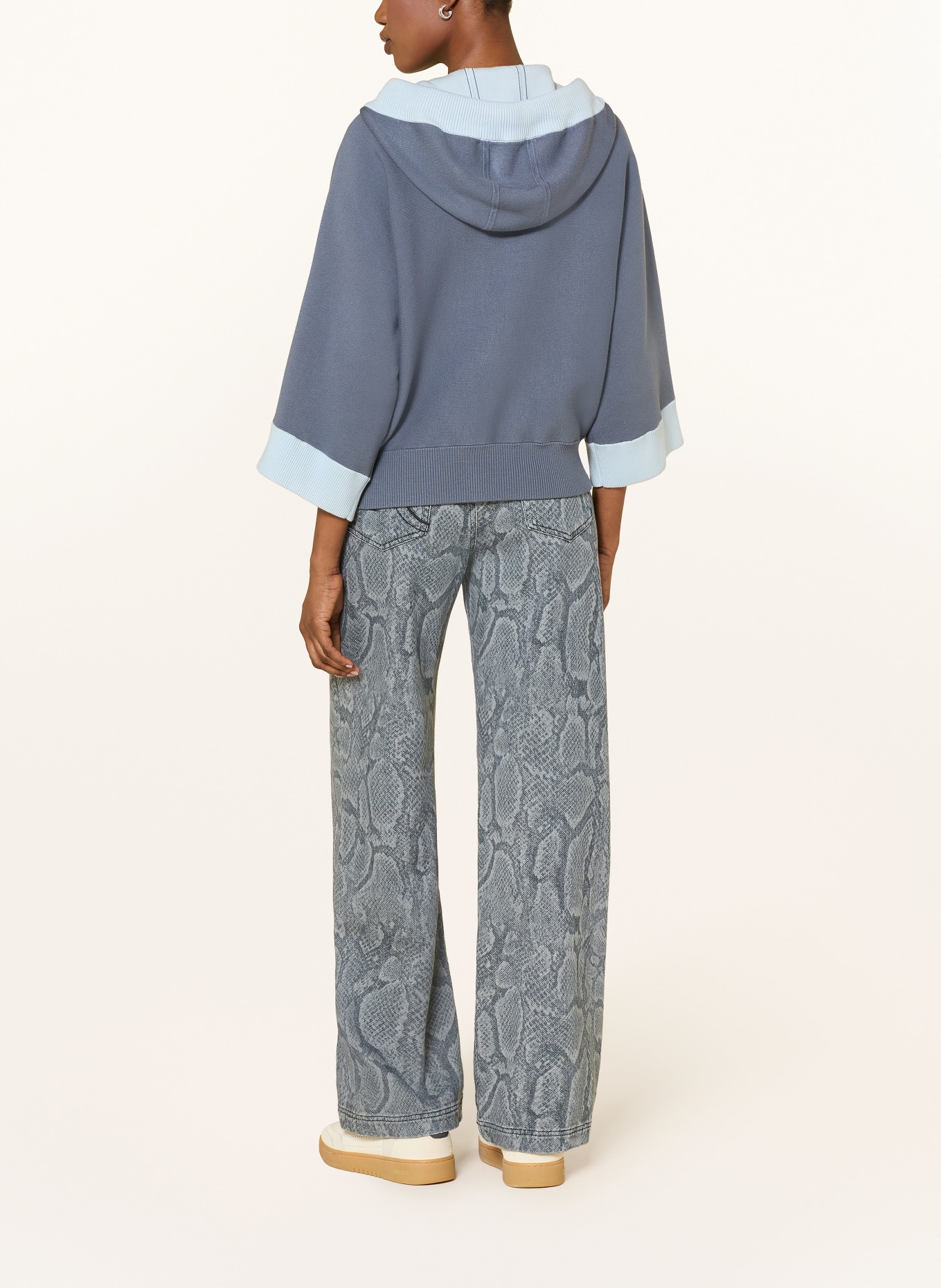 MARC CAIN Sweatjacke mit 3/4-Arm: 380 grisaille