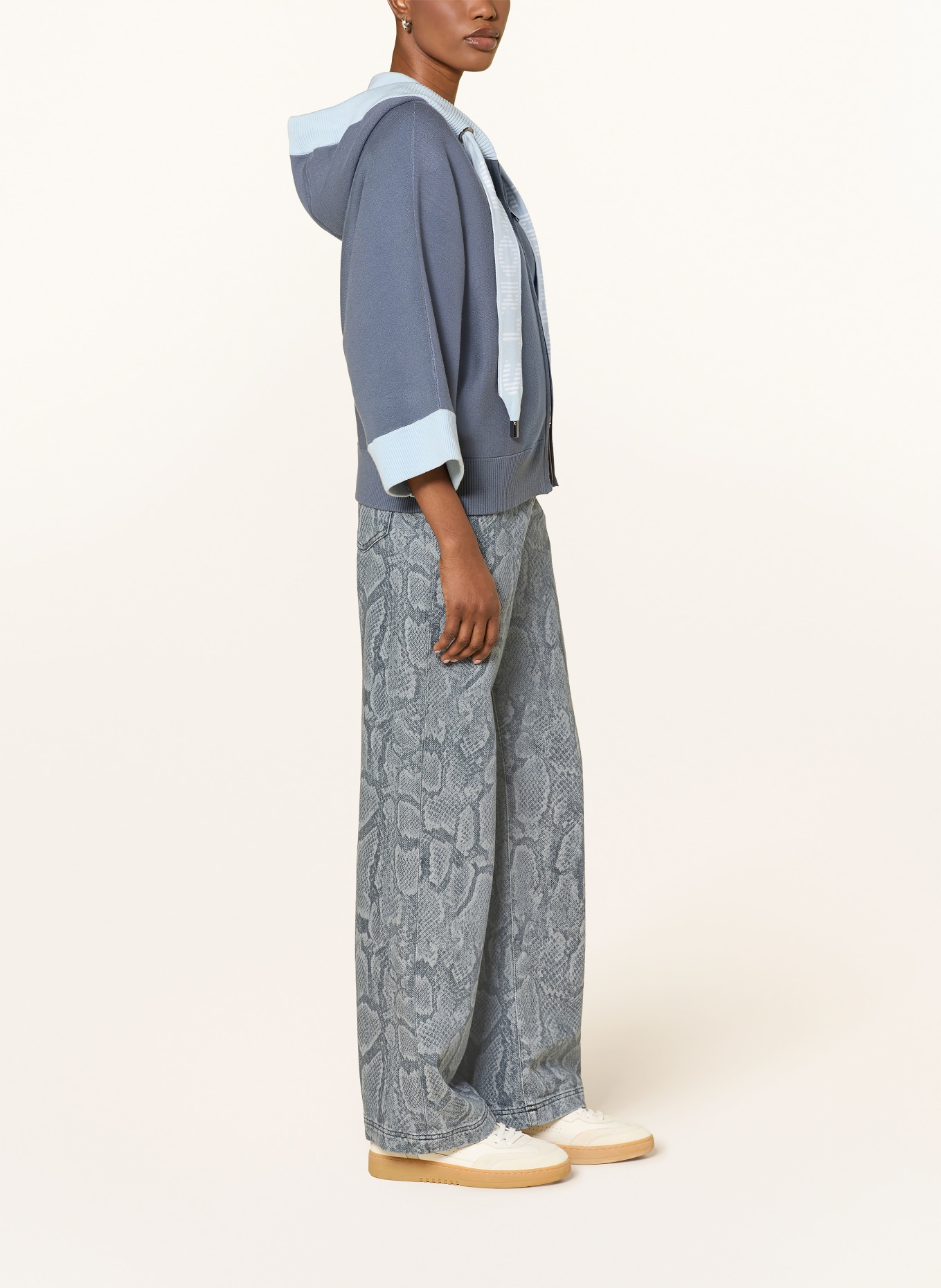 MARC CAIN Sweatjacke mit 3/4-Arm: 380 grisaille