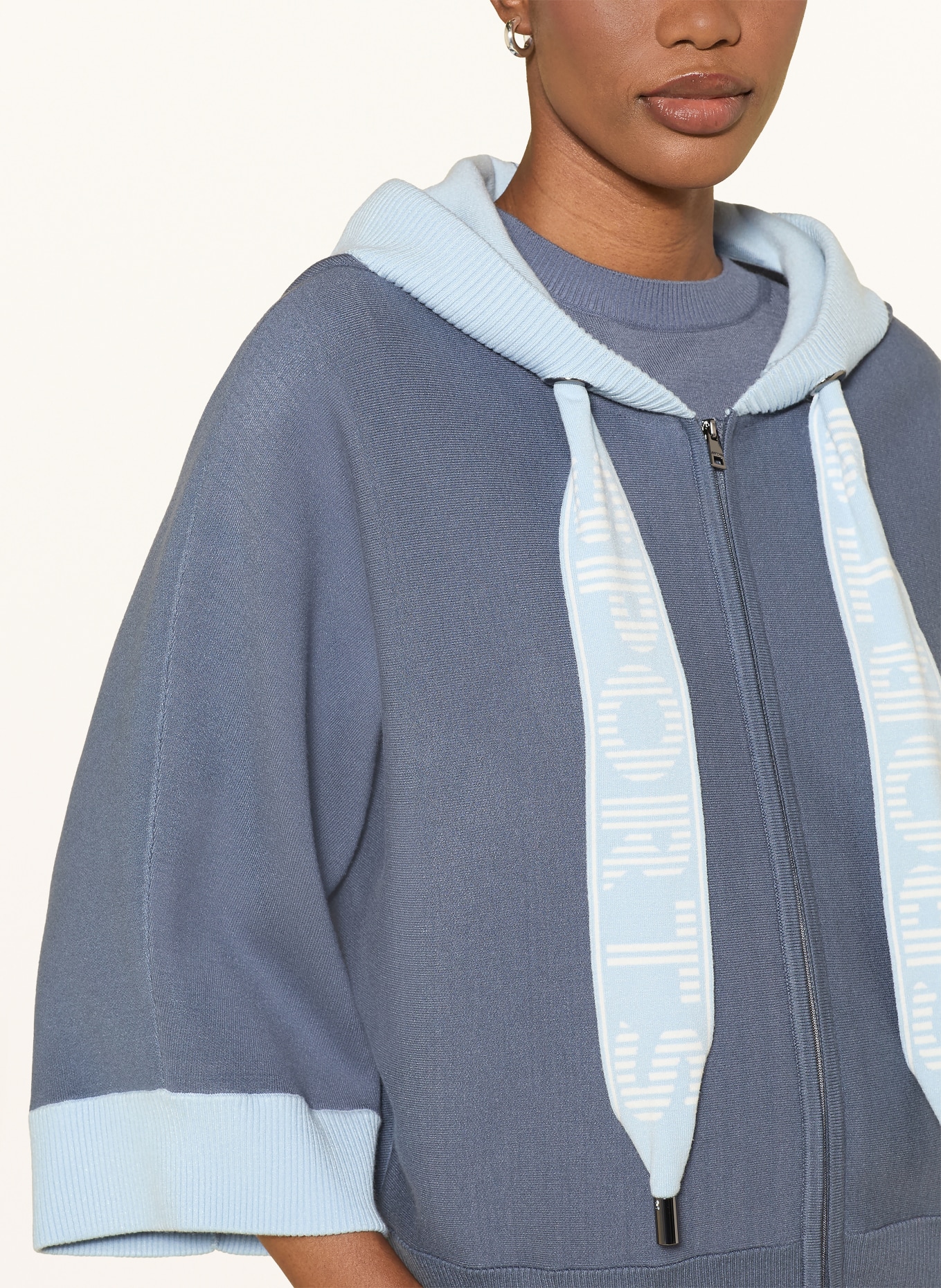 MARC CAIN Sweatjacke mit 3/4-Arm: 380 grisaille