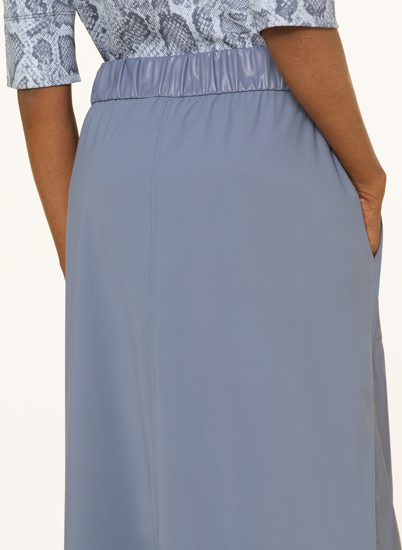 MARC CAIN Mixed-fabric skirt: 380 grisaille