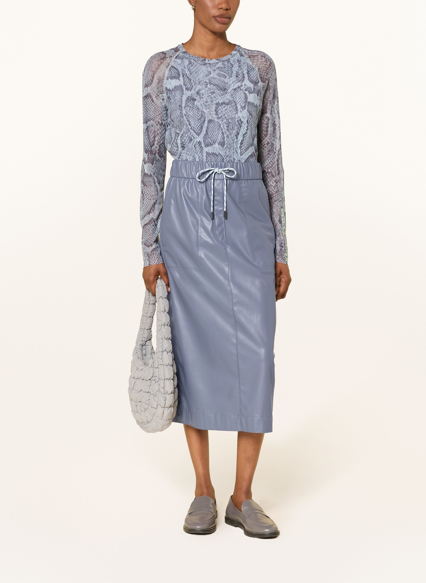 MARC CAIN Longsleeve aus Mesh: 318 niagara mist