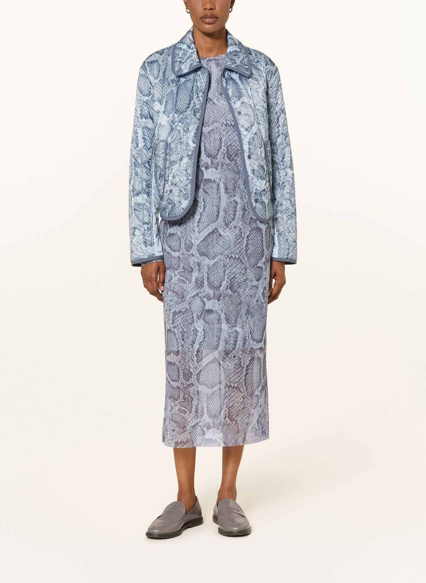 MARC CAIN Mesh-Kleid: 318 niagara mist