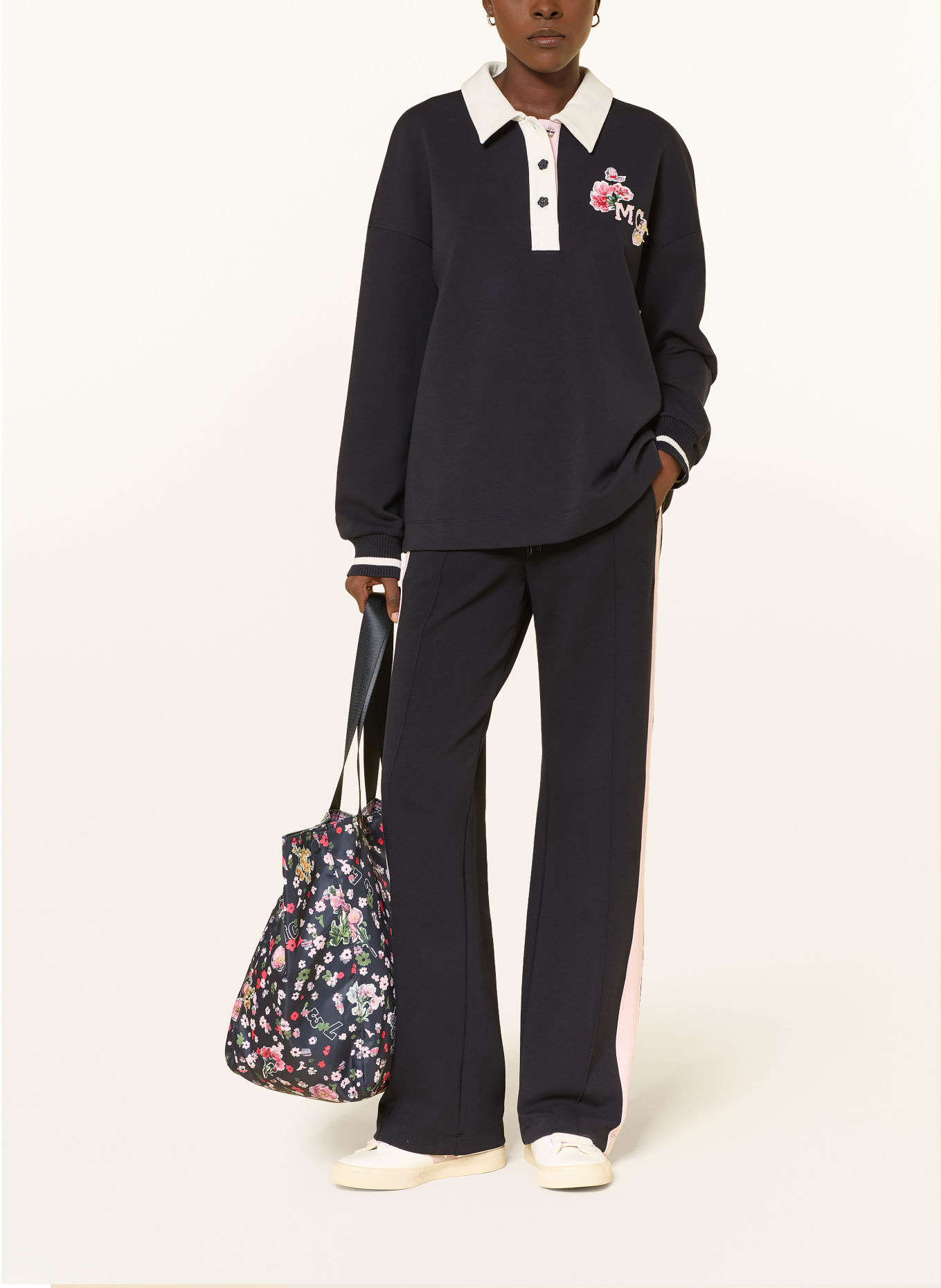 MARC CAIN Sweat-Poloshirt: 394 navy