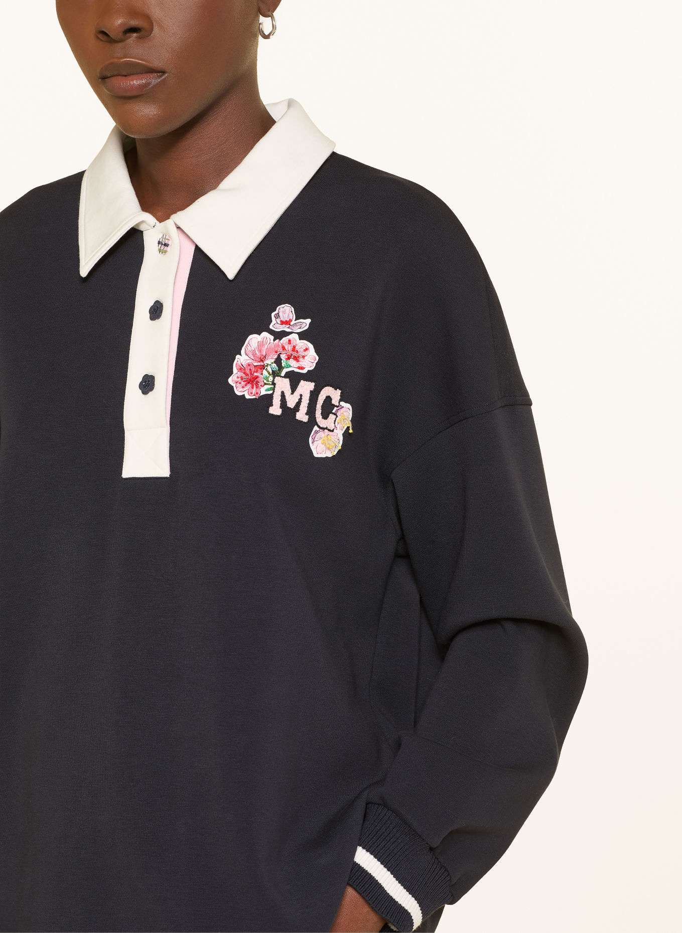 MARC CAIN Sweat-Poloshirt: 394 navy