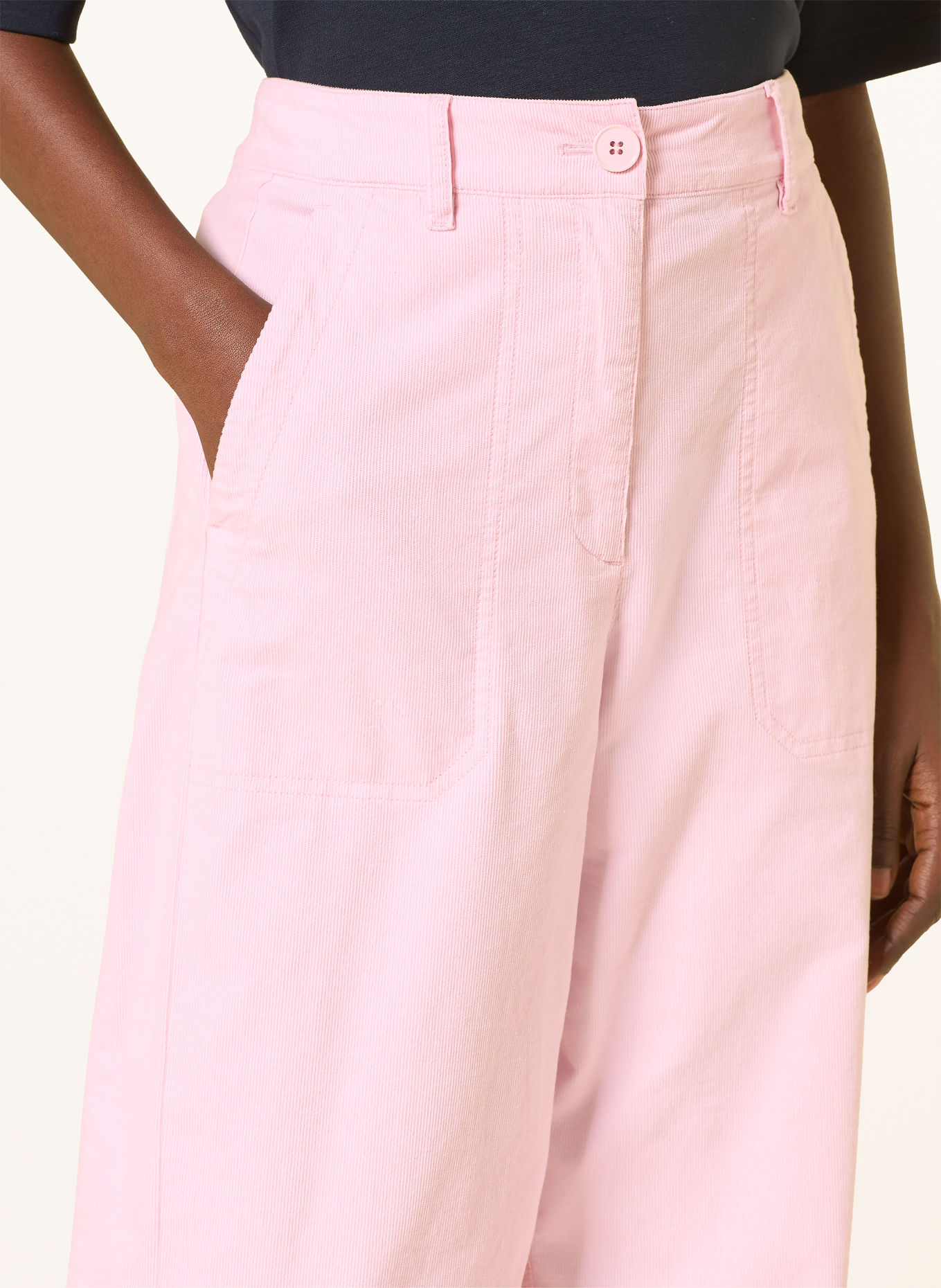 MARC CAIN Manšestrové kalhoty RUMA: 208 chalk pink