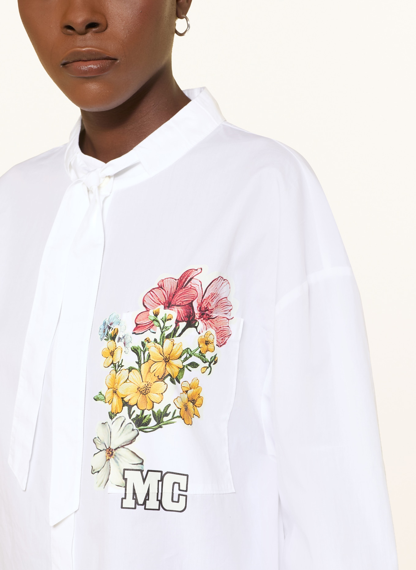 MARC CAIN Schluppenbluse: 100 WHITE
