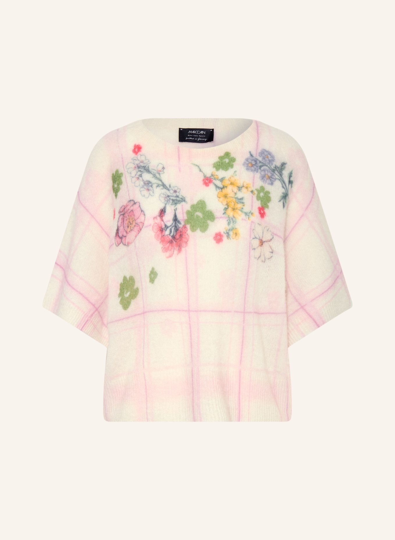 MARC CAIN Svetr s alpakou a 3/4 rukávy: 208 chalk pink