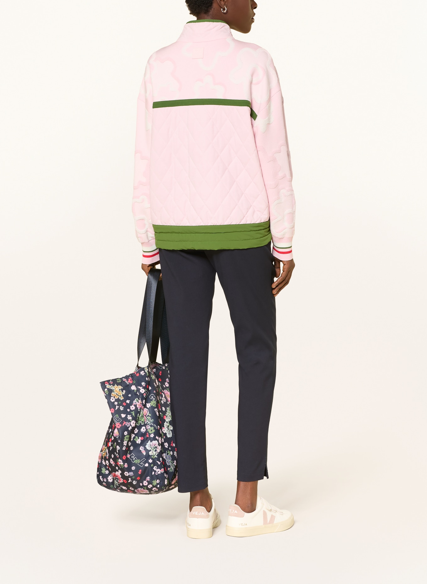 MARC CAIN Bunda přes hlavu z kombinace materiálů: 208 chalk pink