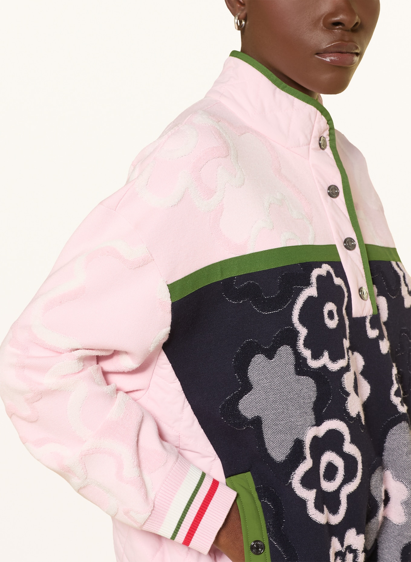 MARC CAIN Bunda přes hlavu z kombinace materiálů: 208 chalk pink