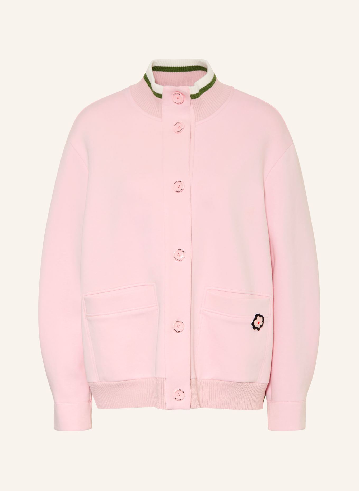 MARC CAIN Sweatjack: 208 chalk pink