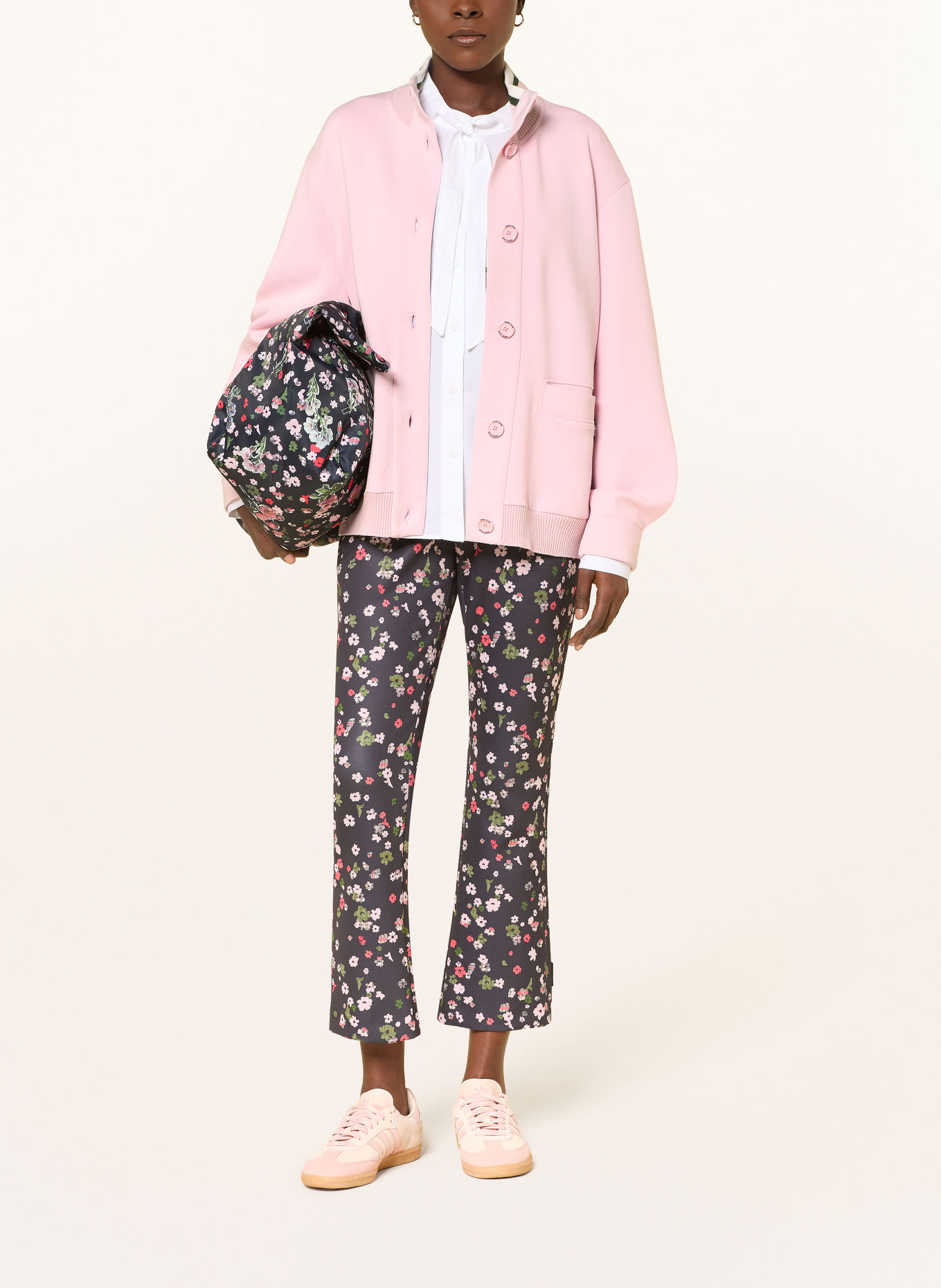 MARC CAIN Sweatjack: 208 chalk pink