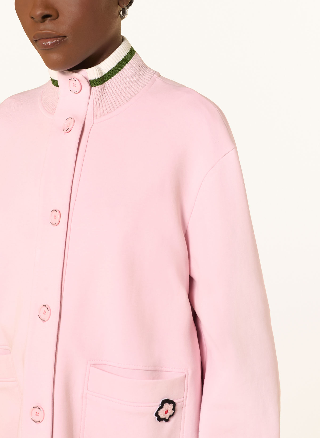 MARC CAIN Sweatjack: 208 chalk pink