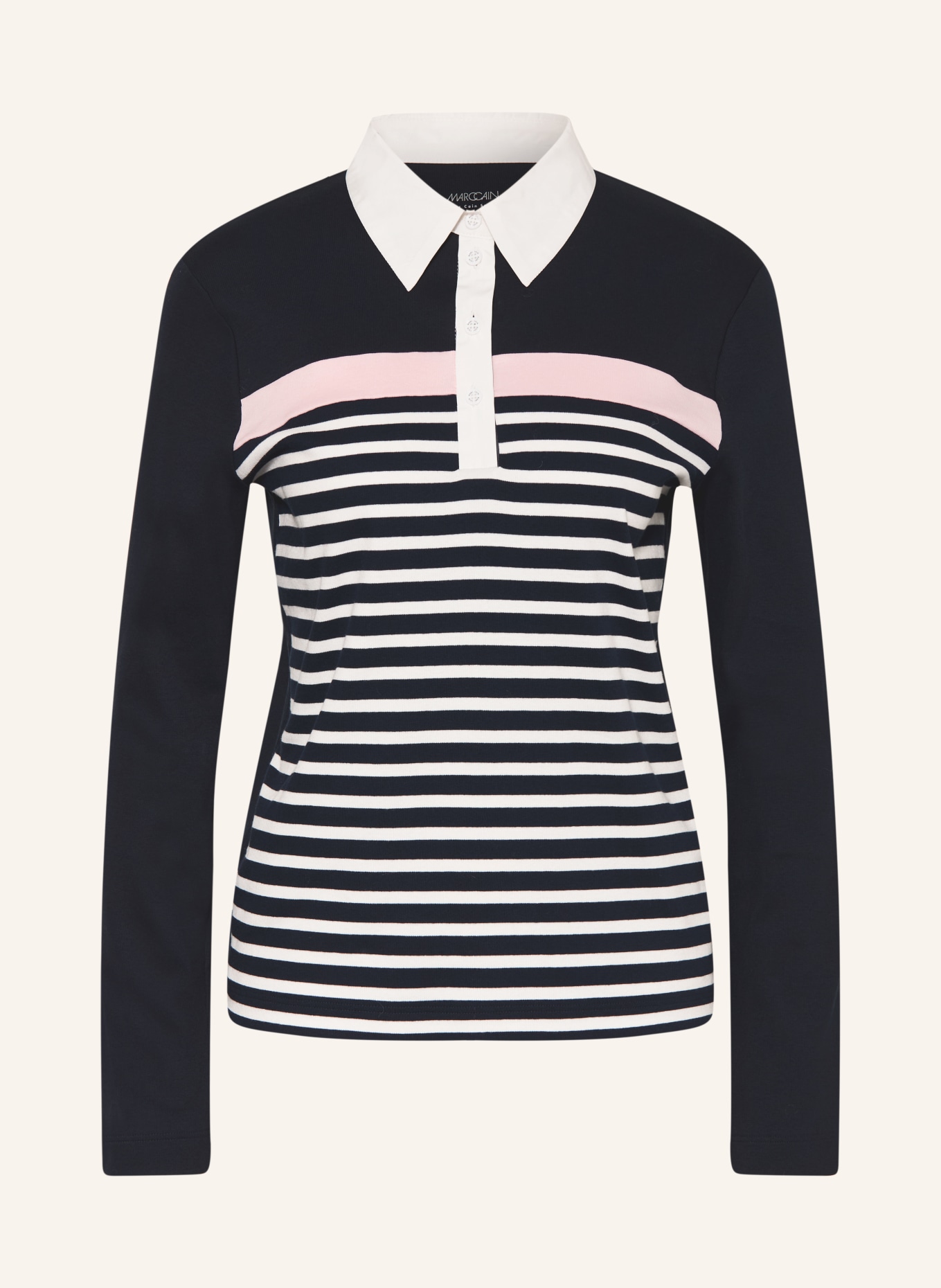 MARC CAIN Jerseyové polo tričko: 394 navy